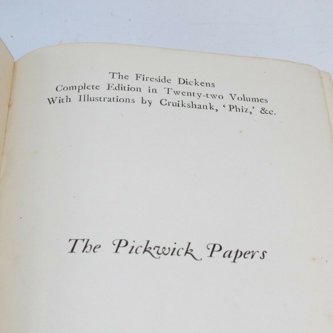 The Fireside Dickens: The Pickwick Papers (Hardcover) 43 Illustrations Vintage