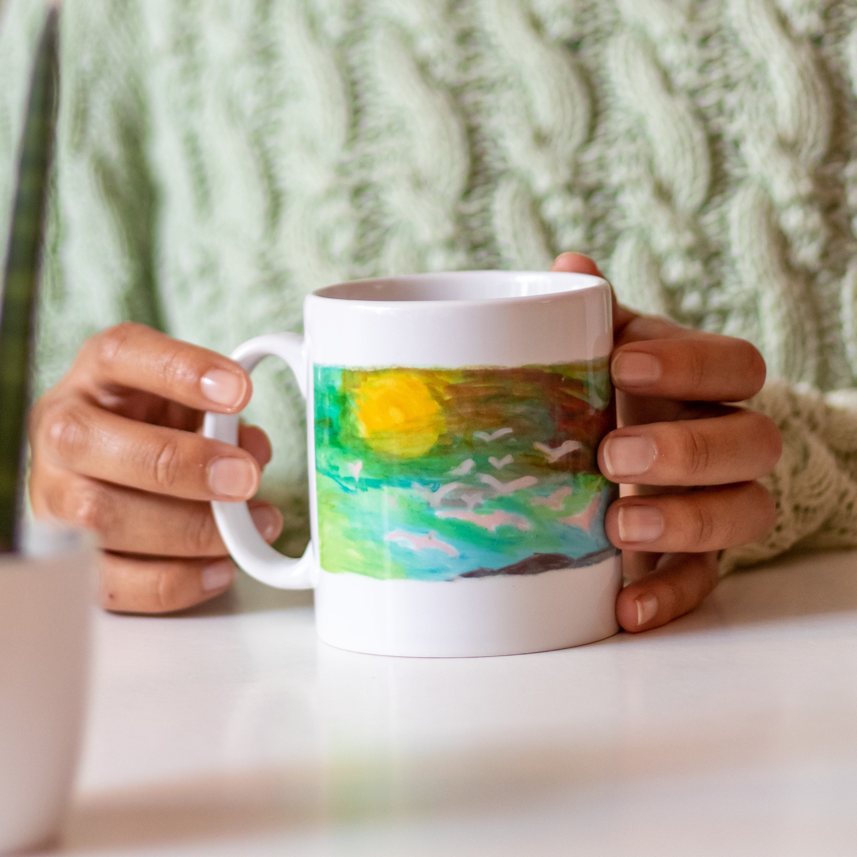 Designed by Refugees Watercolour Scene Coffee Mug