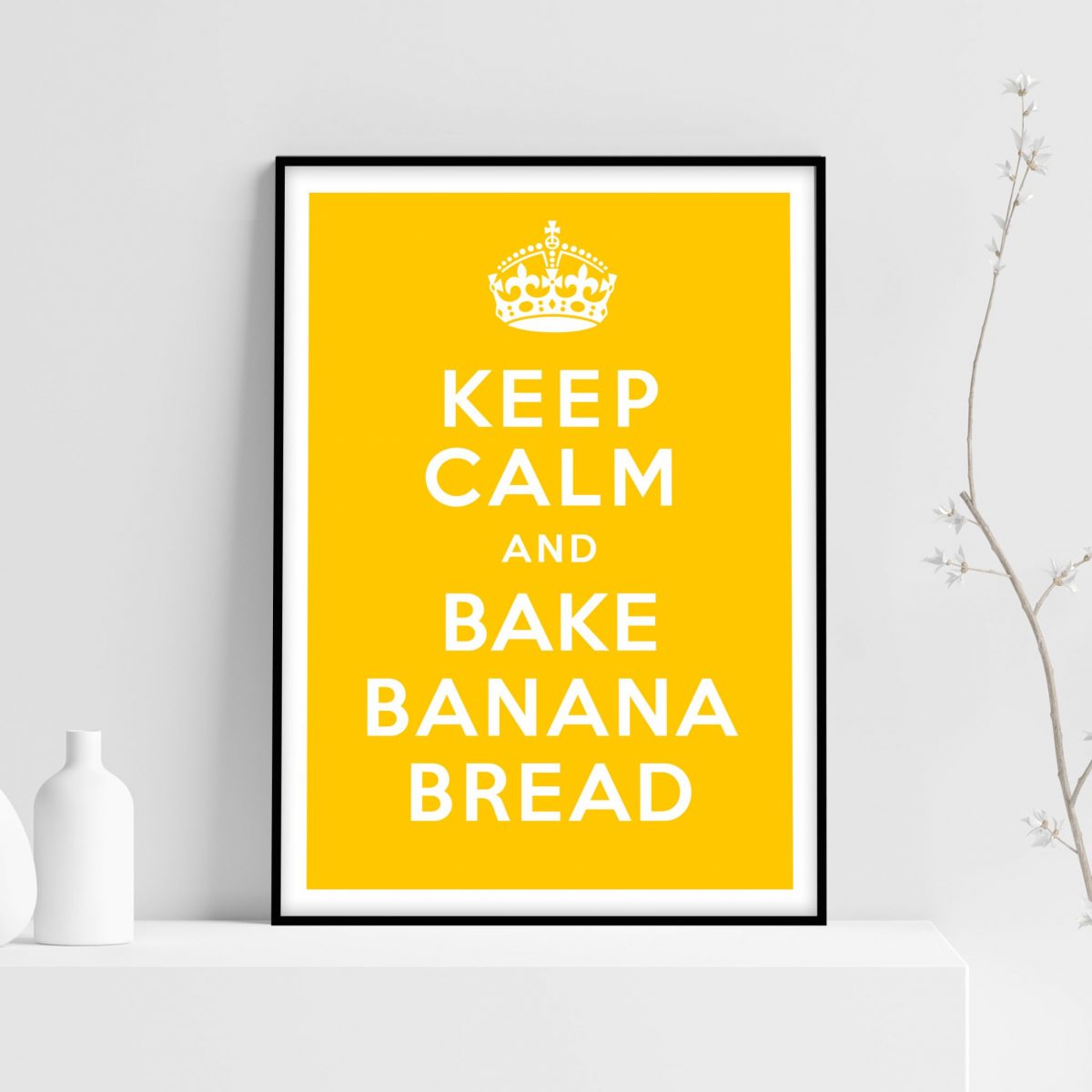 Keep calm and bake banana bread, A2 screen print