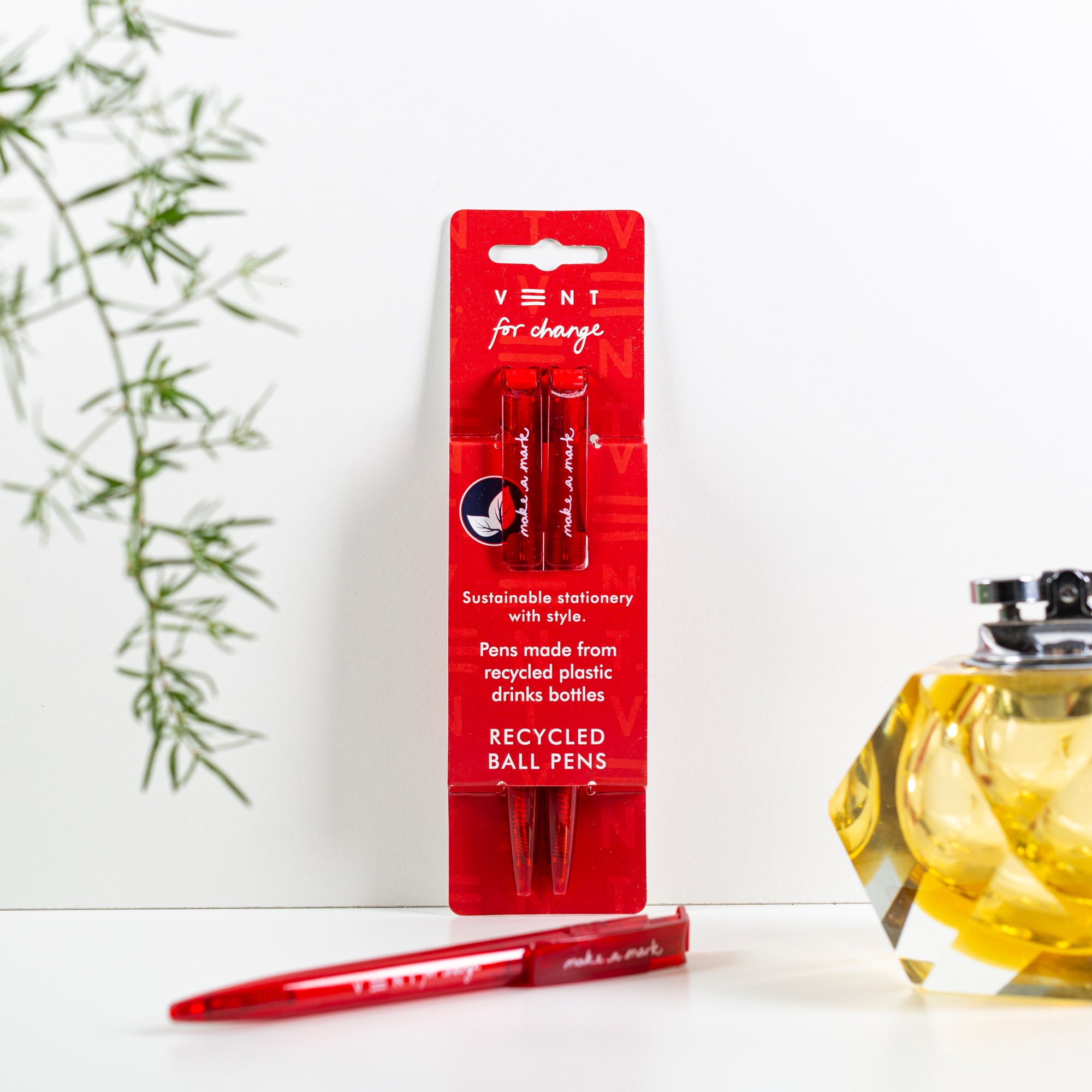 VENT Recycled Pens - Red Pack of 2