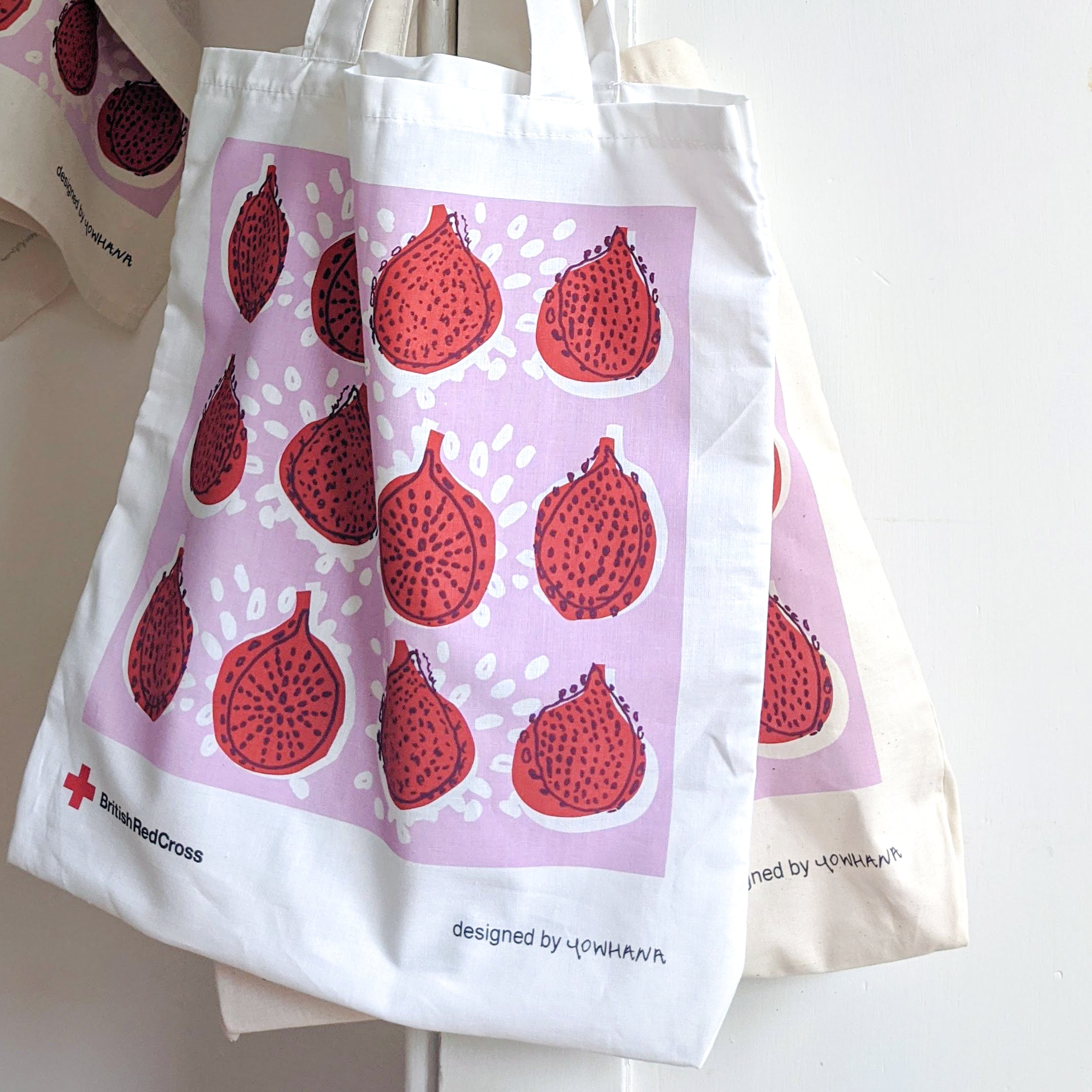Organic cotton 'pomegranate' tote bag
