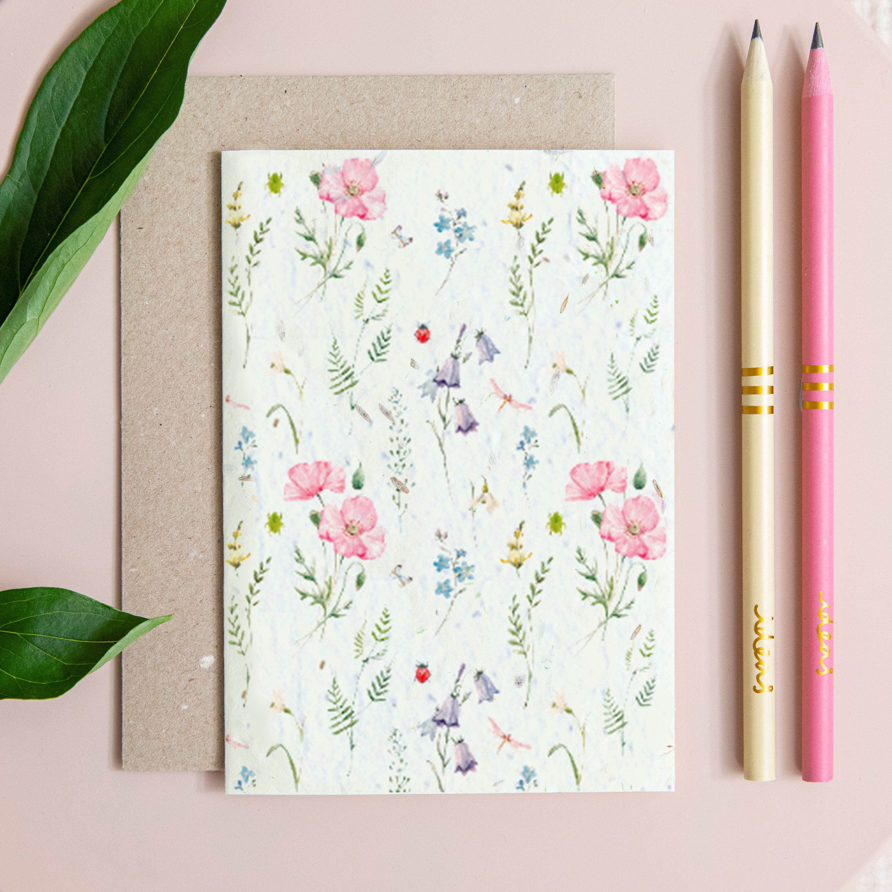 Wildflower Collage Recycled Paper Plantable Greetings Card