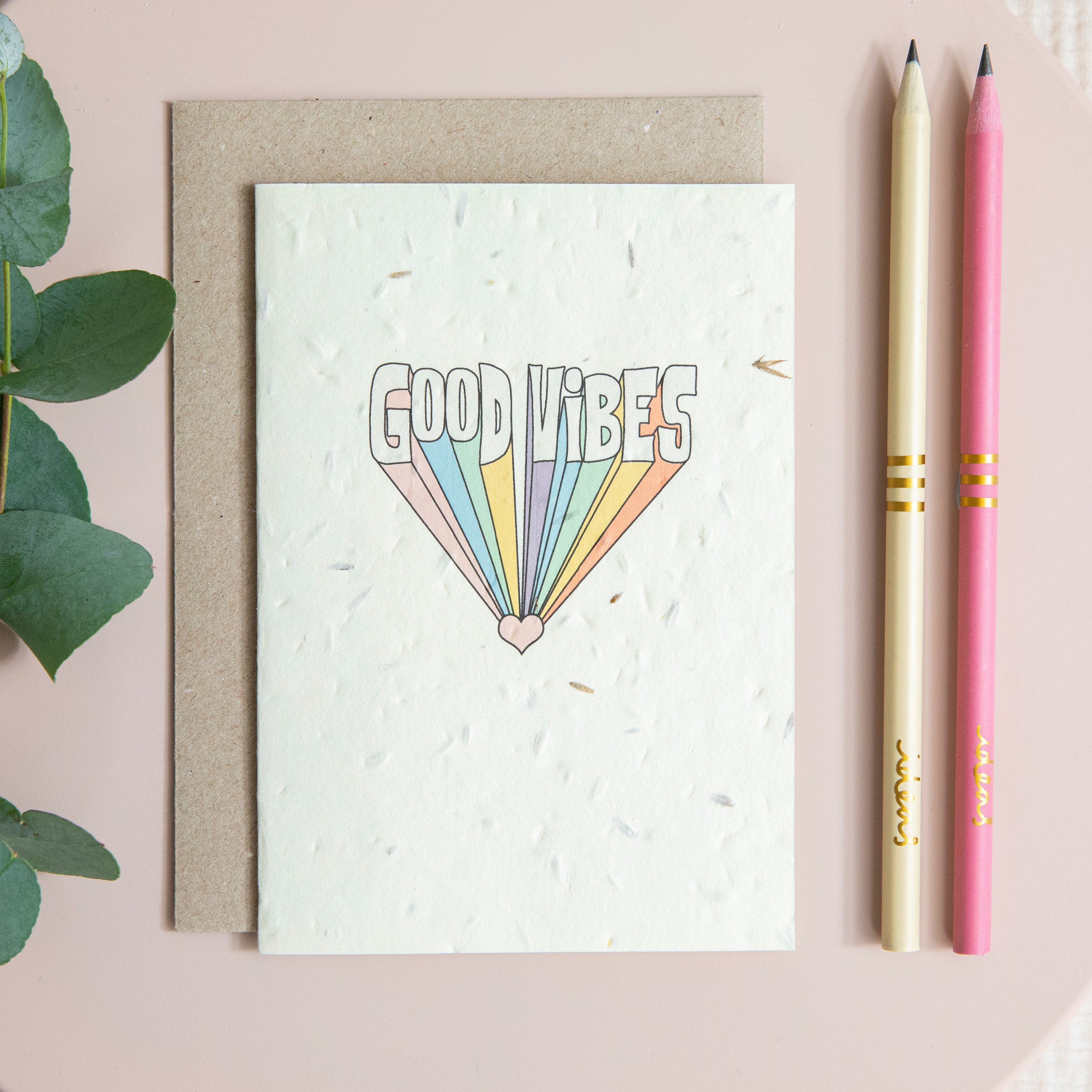 Good Vibes Recycled Plantable Seed Greetings Card