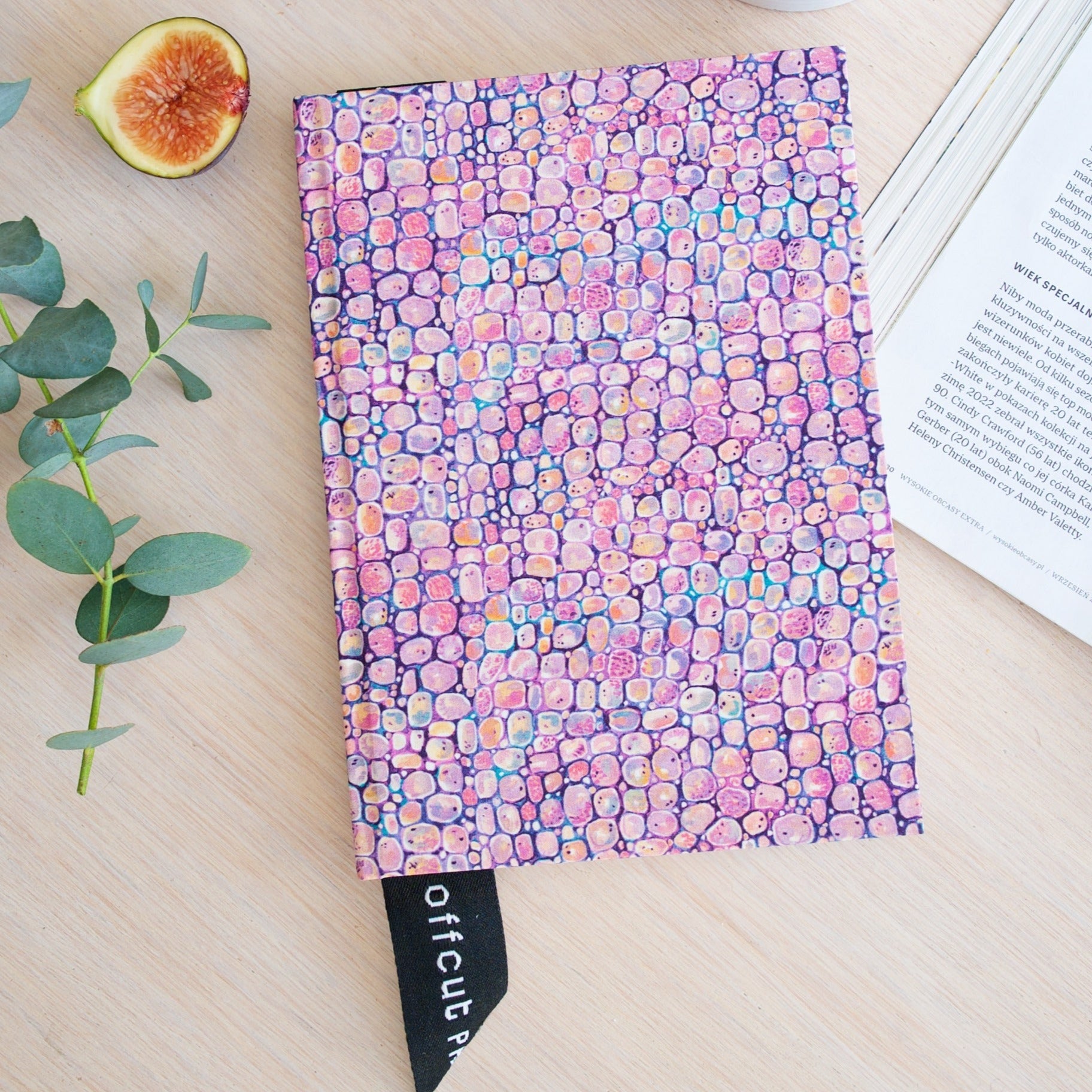 Premium Recycled Donated Fabric Pebble Print A5 Notebook