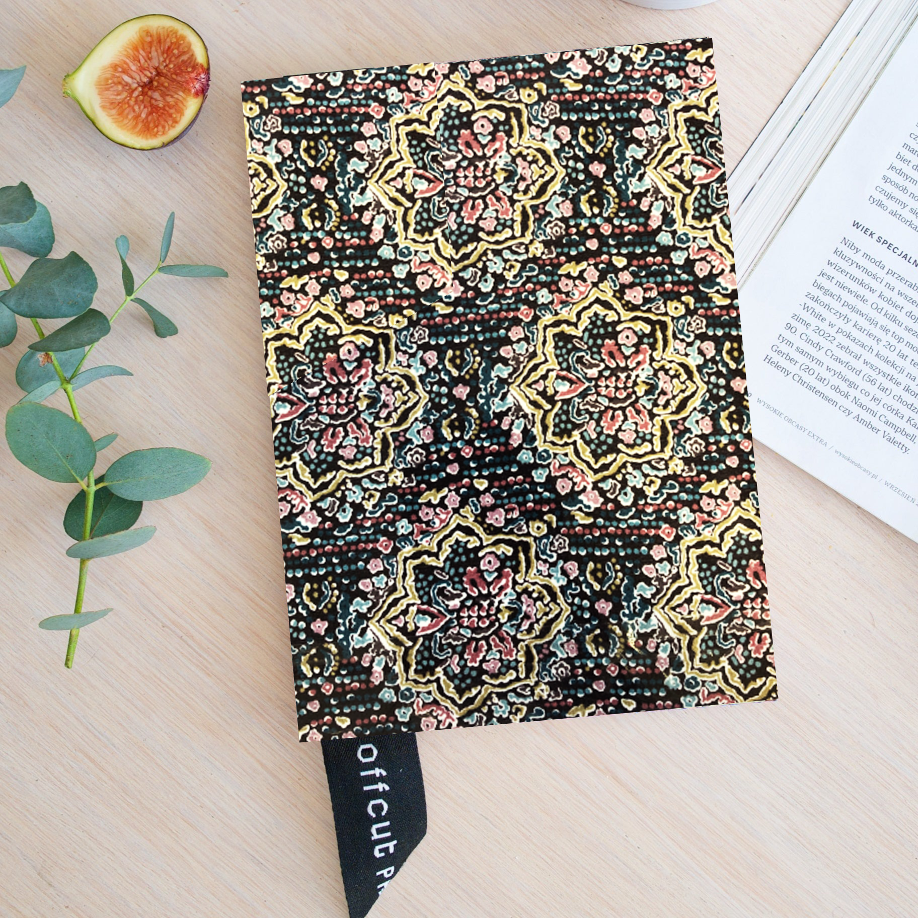 Premium Recycled Donated Fabric Diamond Print A5 Notebook