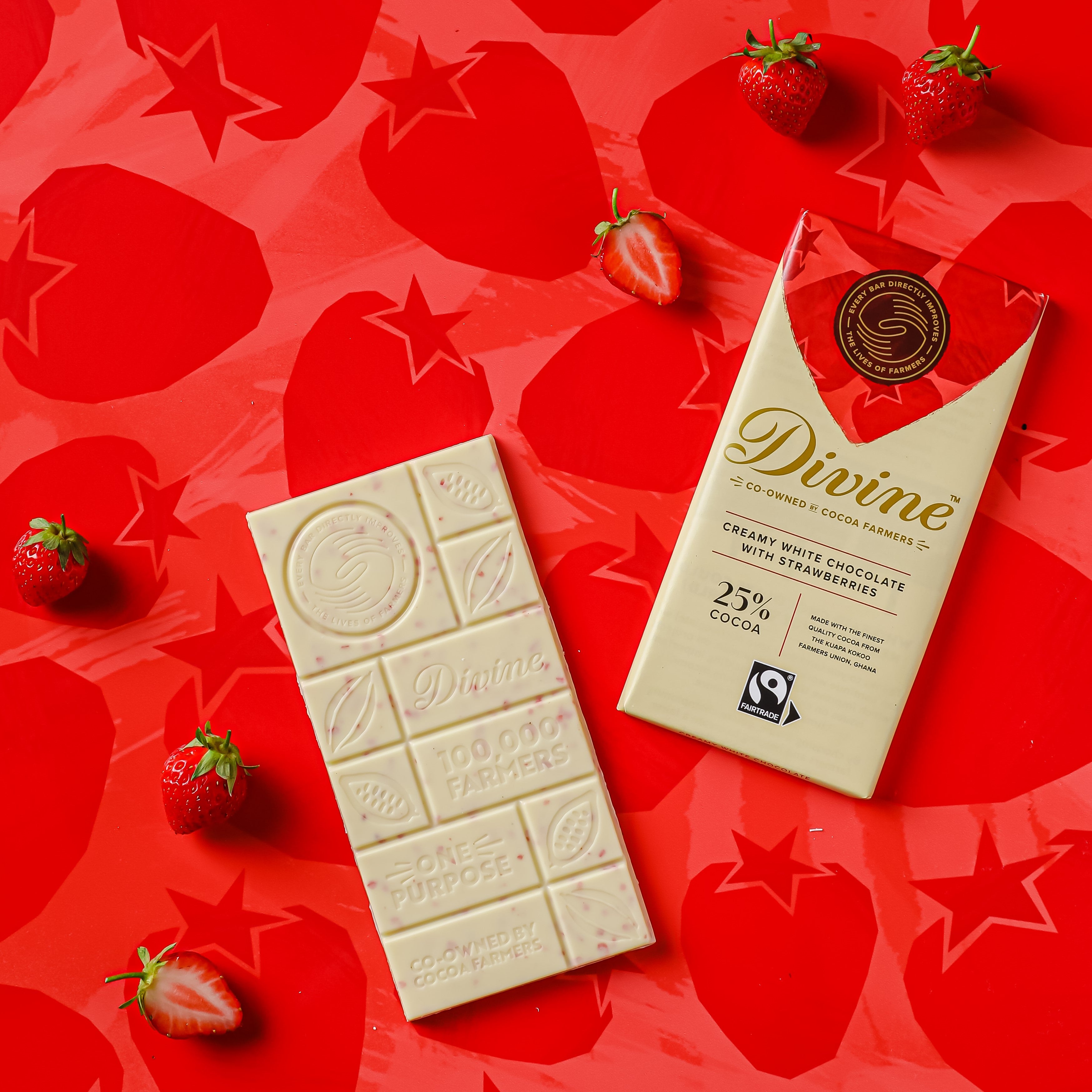 Divine White Chocolate With Strawberries Bar