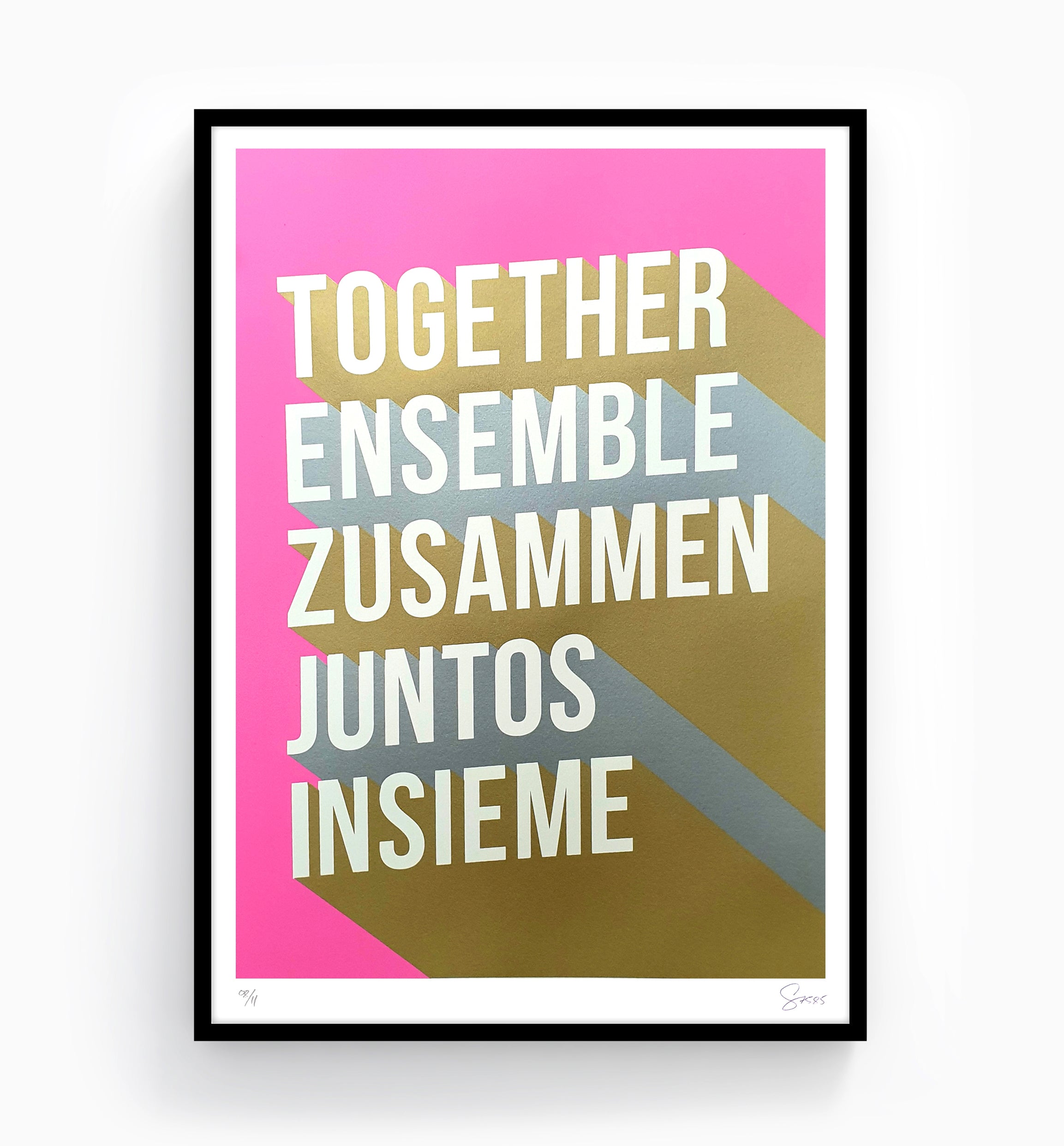 Together Typography Positivity Screen Print