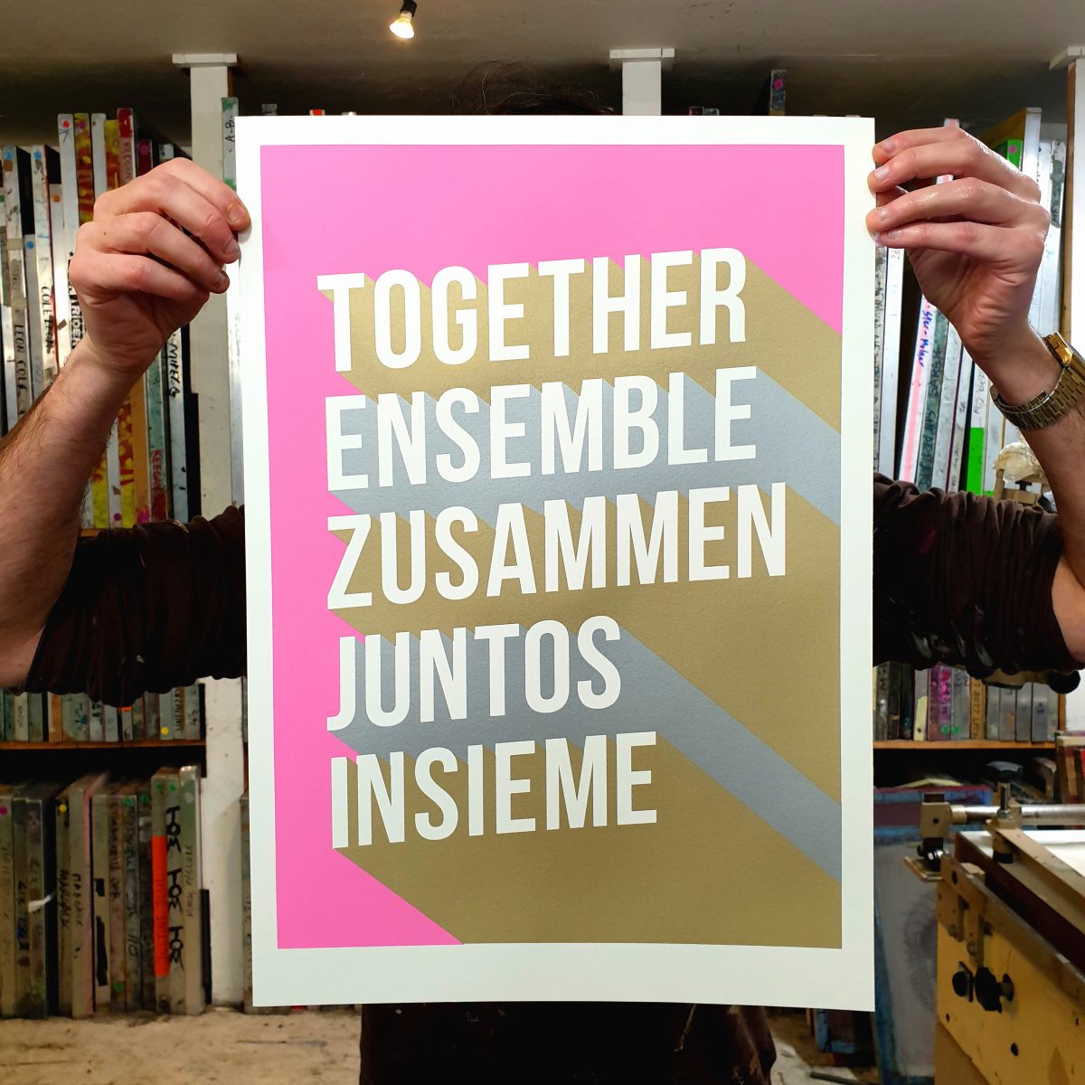 Together Typography Positivity Screen Print