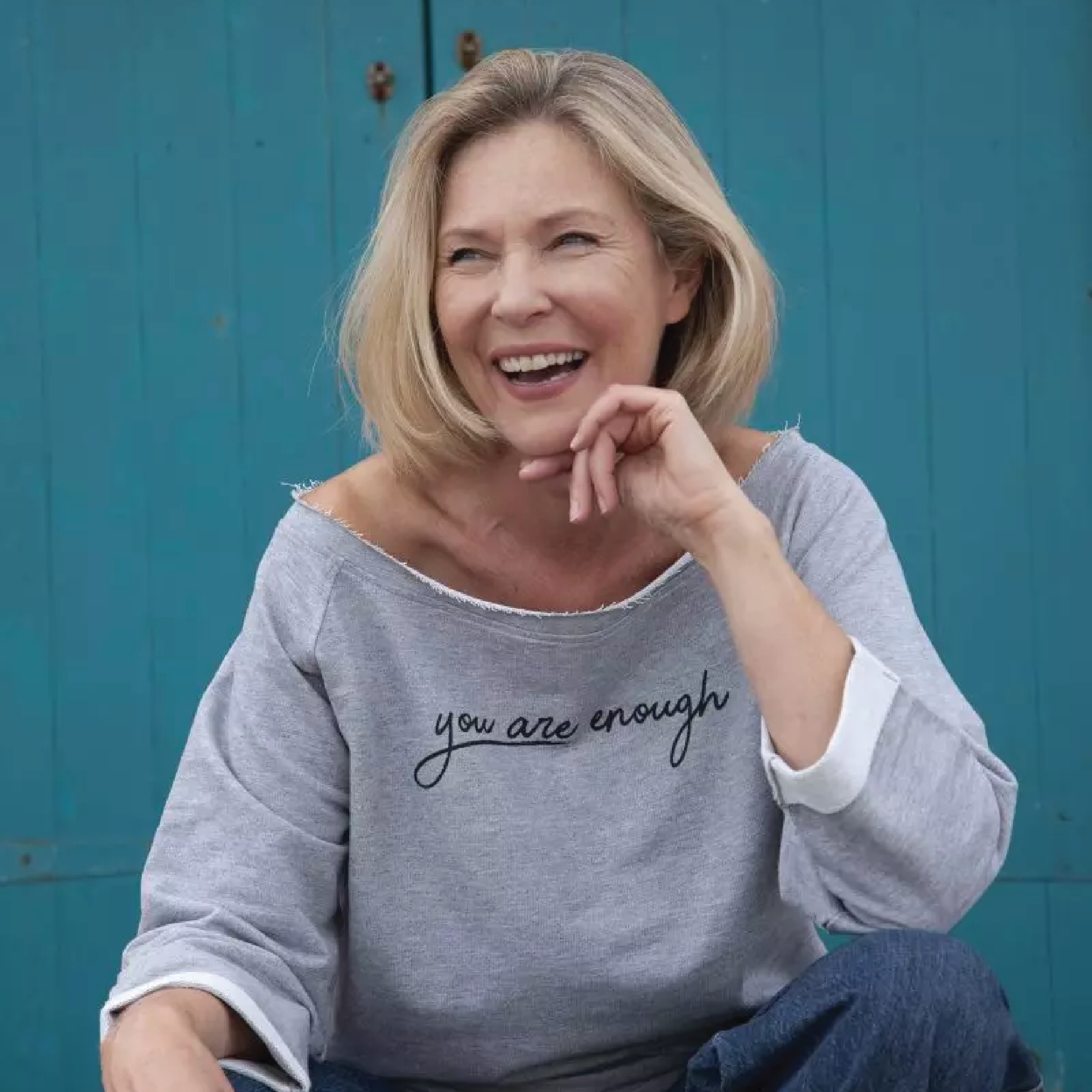 ‘You are enough’ Women’s Oversized Charcoal Sweater
