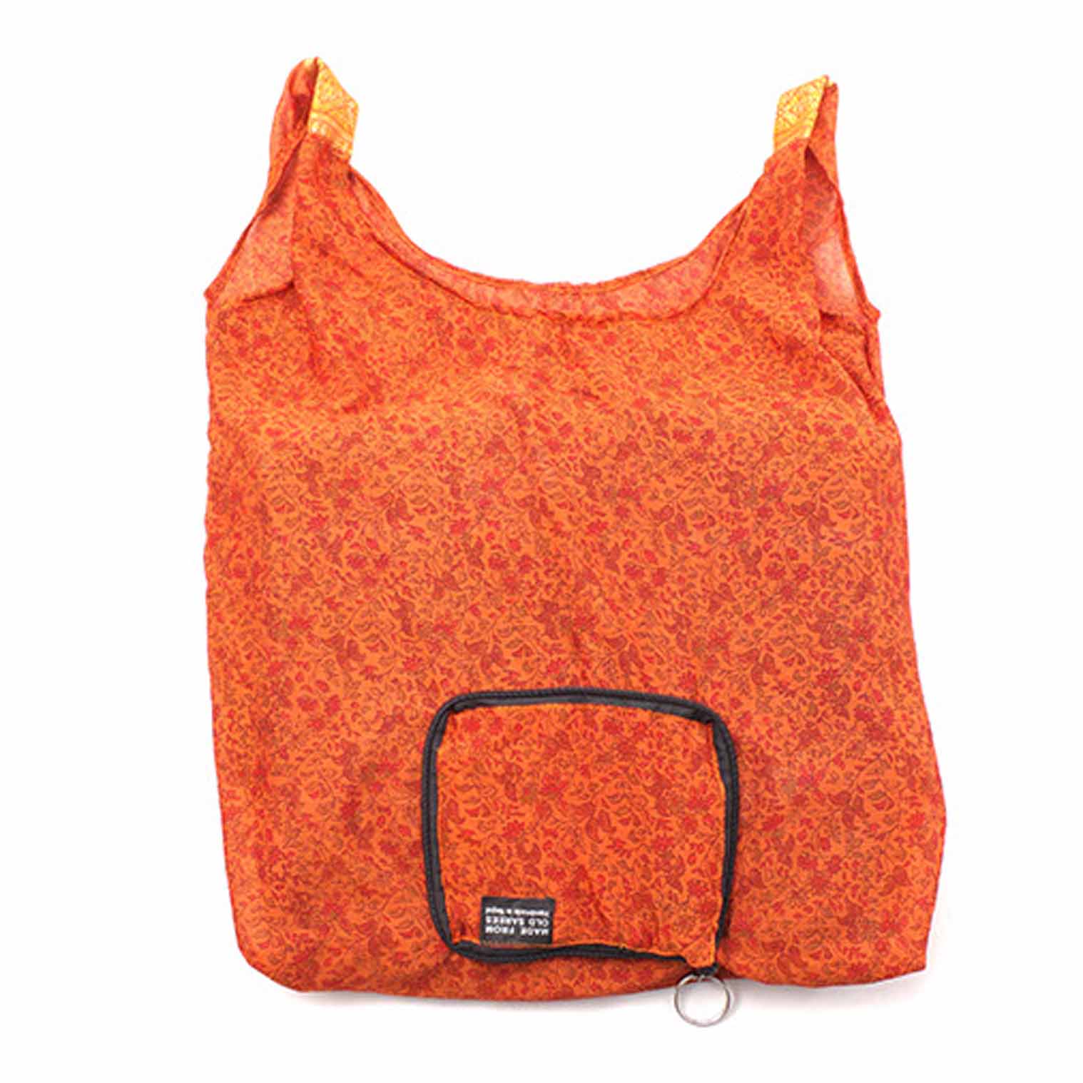 Recycled Sari Packable Shopping Tote Bag