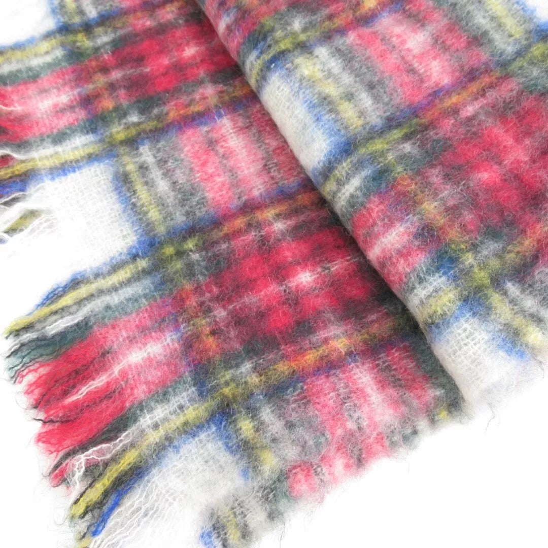 Close up image for H And A Craft 18"x70" Multicoloured Mohair Scarf Womenswear | Preloved