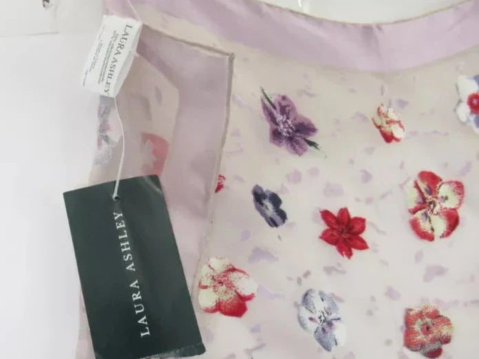 Close up image for Laura Ashley 20"x20" Multicoloured Floral Silk Scarf Womenswear | Preloved