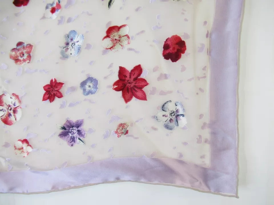 Corner image for Laura Ashley 20"x20" Multicoloured Floral Silk Scarf Womenswear | Preloved