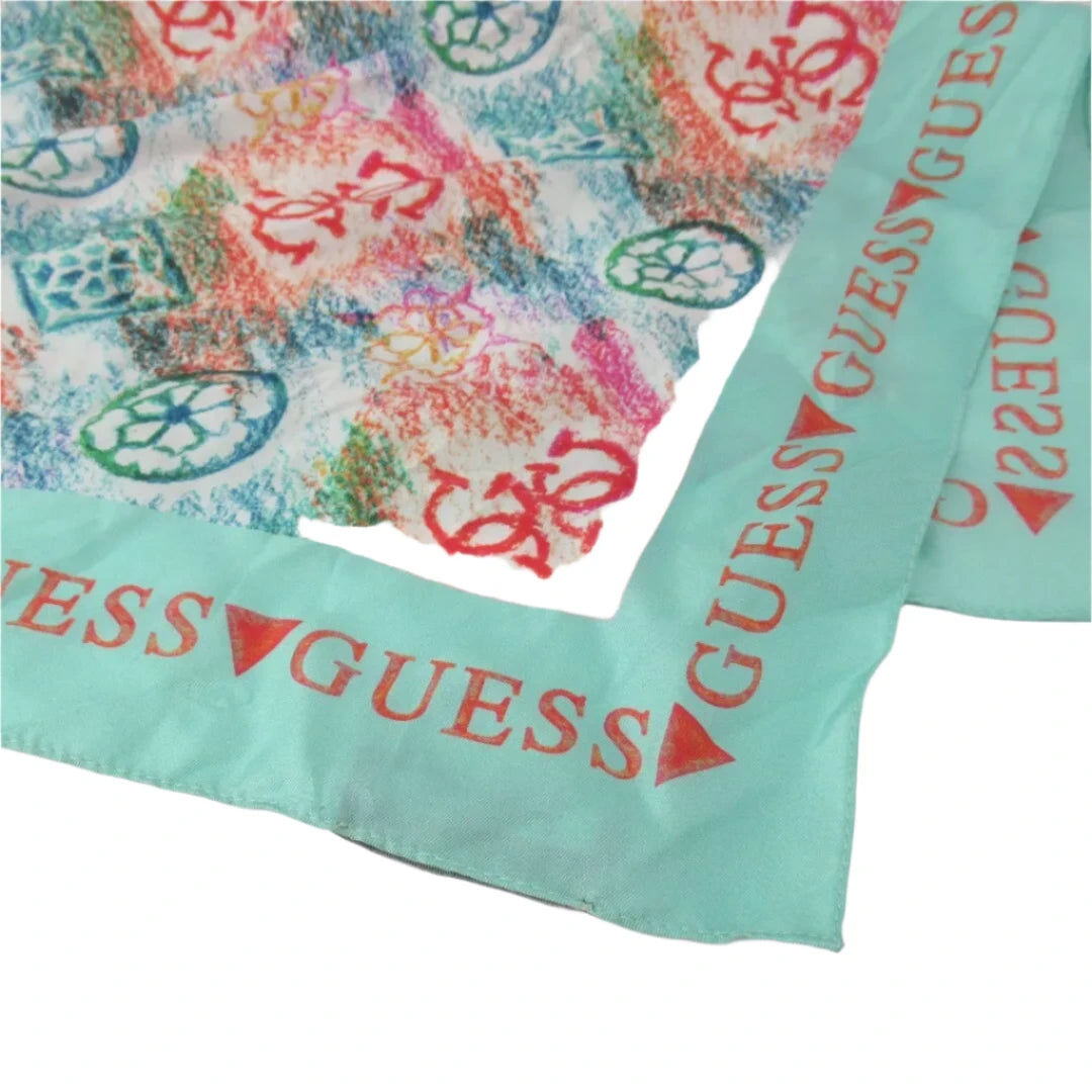 Corner image for Guess 19"x19" Multicoloured Logo Head Scarf Womenswear | Preloved 