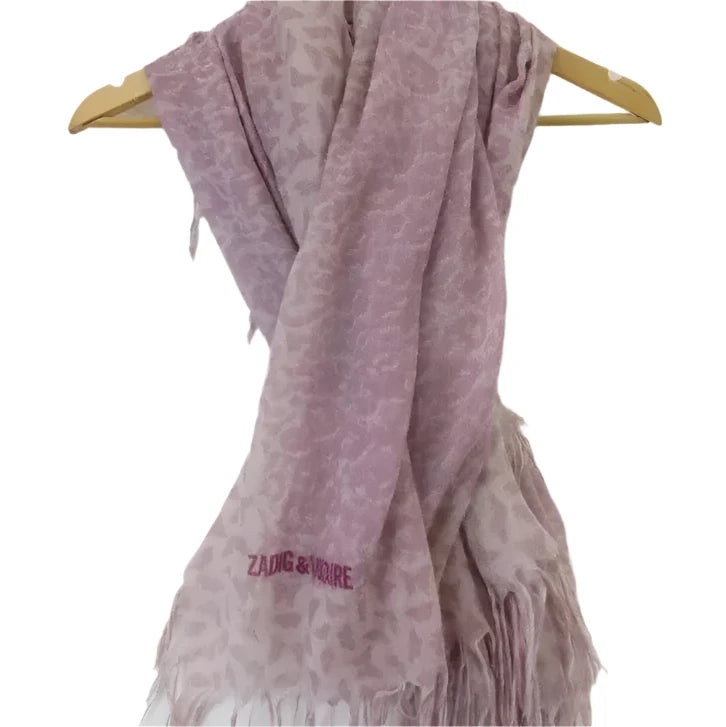 Front image for Zadig & Voltaire 45"x45" Pink Scarf Shawl Womenswear | Preloved