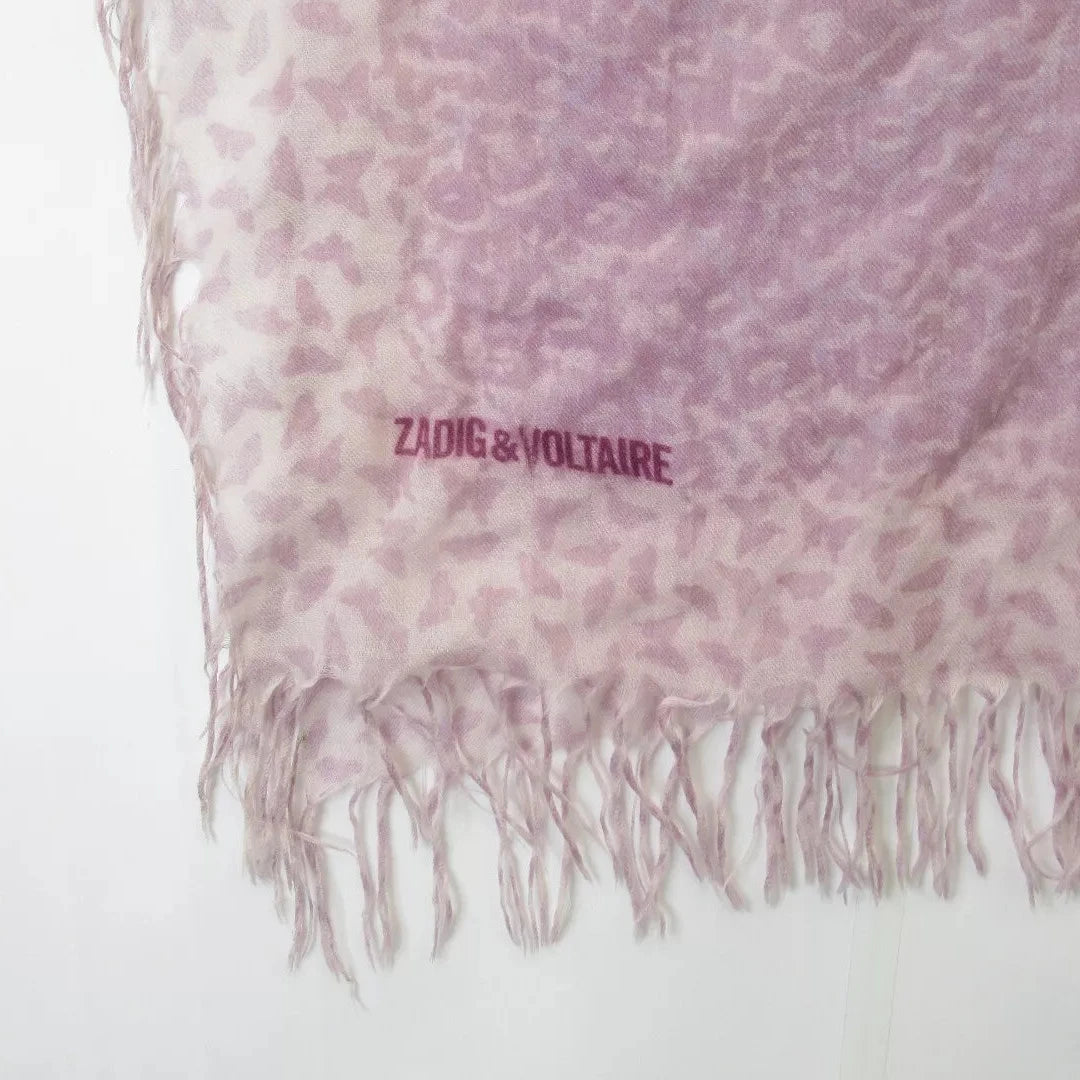 Logo image for Zadig & Voltaire 45"x45" Pink Scarf Shawl Womenswear | Preloved