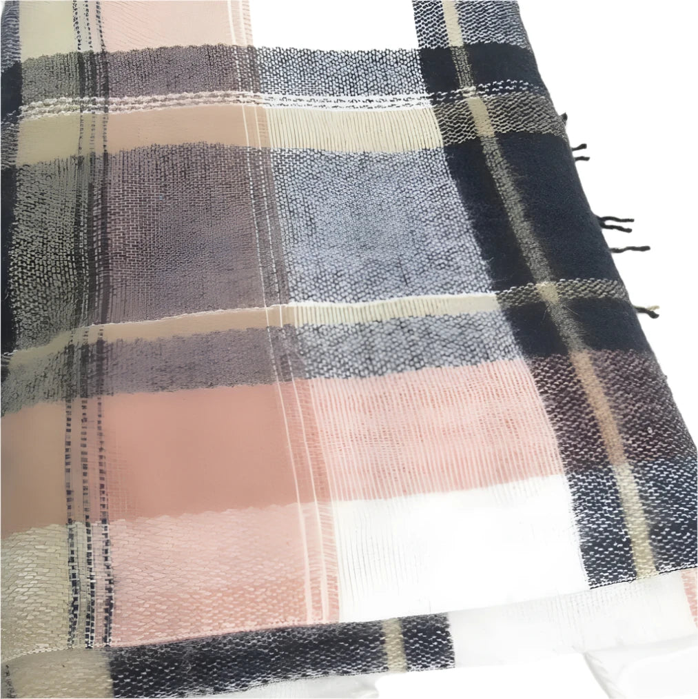 Folded image for Pigalle 26"x72" Multicoloured Check Scarf Shawl Womenswear | Preloved 