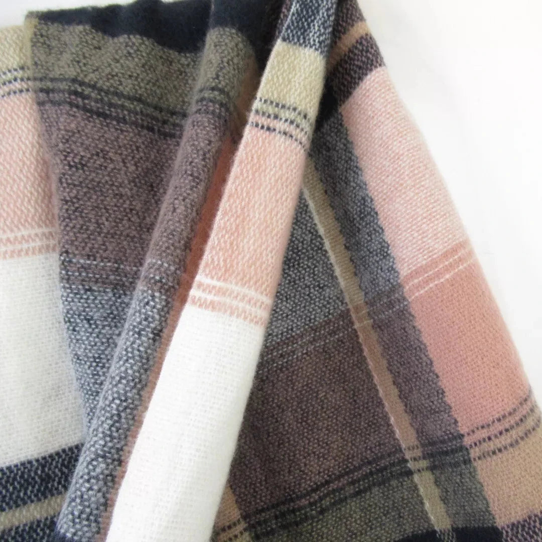 Close up image for Pigalle 26"x72" Multicoloured Check Scarf Shawl Womenswear | Preloved 