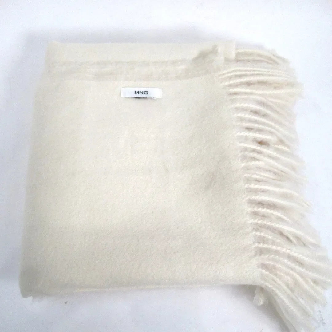 Folded image for MNG Mango 28"x78" Cream Soft Scarf Shawl Womenswear | Preloved