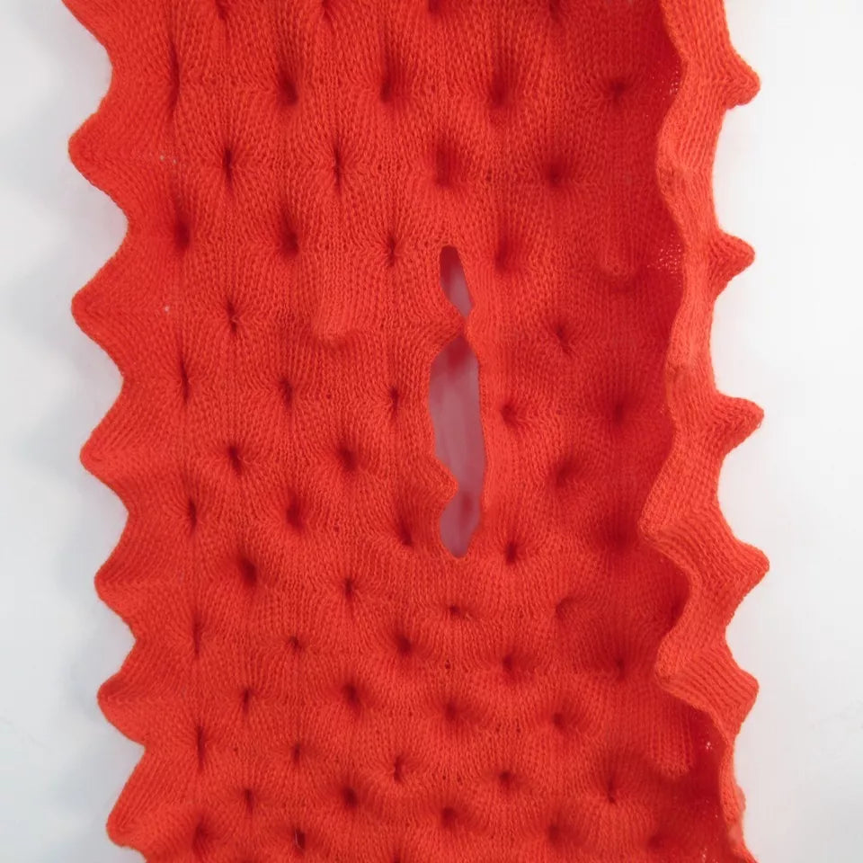 Thread hole image for Saint James Alveole Honeycomb 8"x34" Orange Scarf Womenswear | Preloved