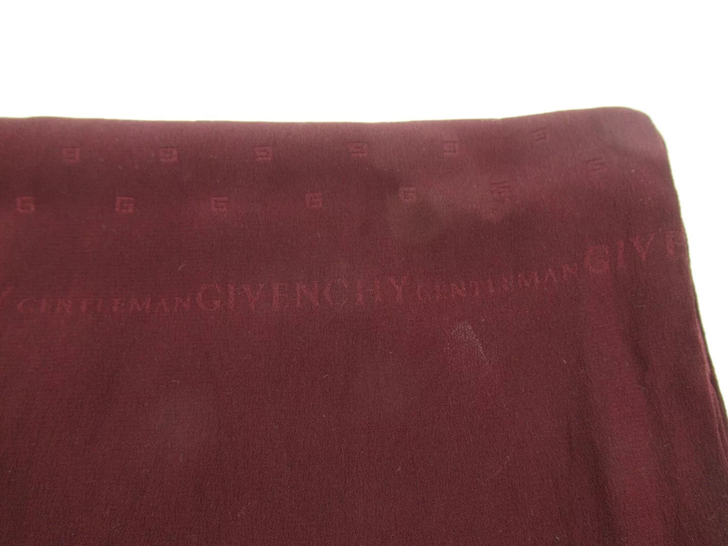 Close up image for Givenchy Gentlemen Vintage 8"x54" Burgundy Scarf Menswear | Preloved 