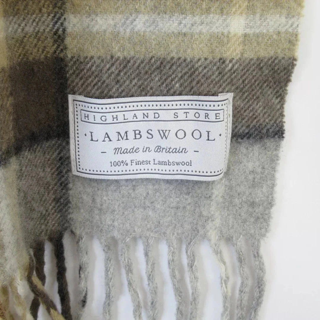 Brand label image for Highland Store 24"x68" Brown Tartan Scarf Shawl Menswear | Preloved