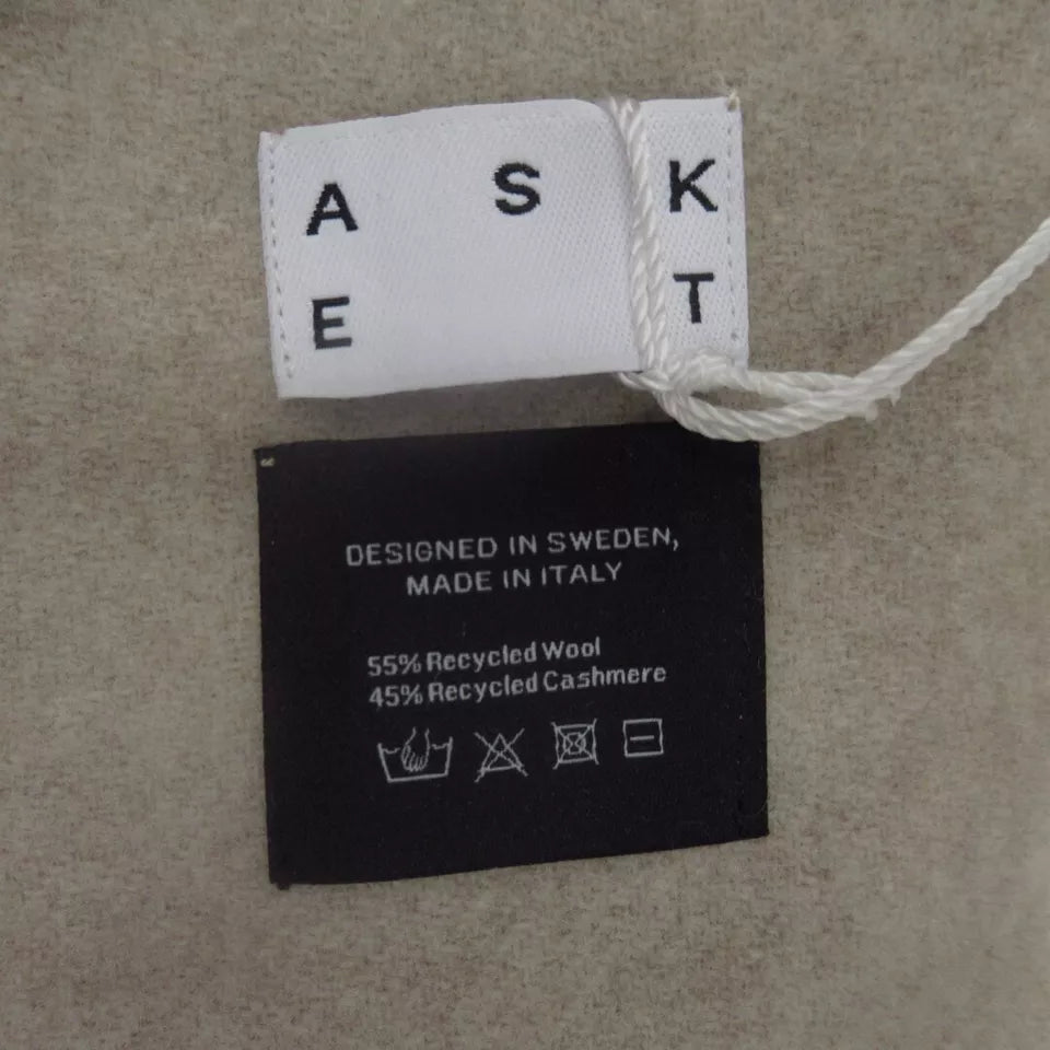 Brand label image for Asket 20"x38" Beige Cashmere Wool Wrap Scarf Menswear | Preloved