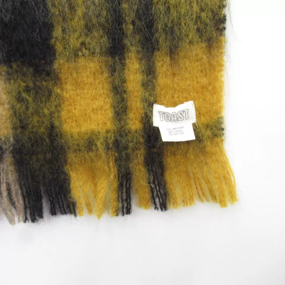 Brand label image for Toast 14"x80" Yellow Black Tartan Mohair Scarf Menswear | Preloved