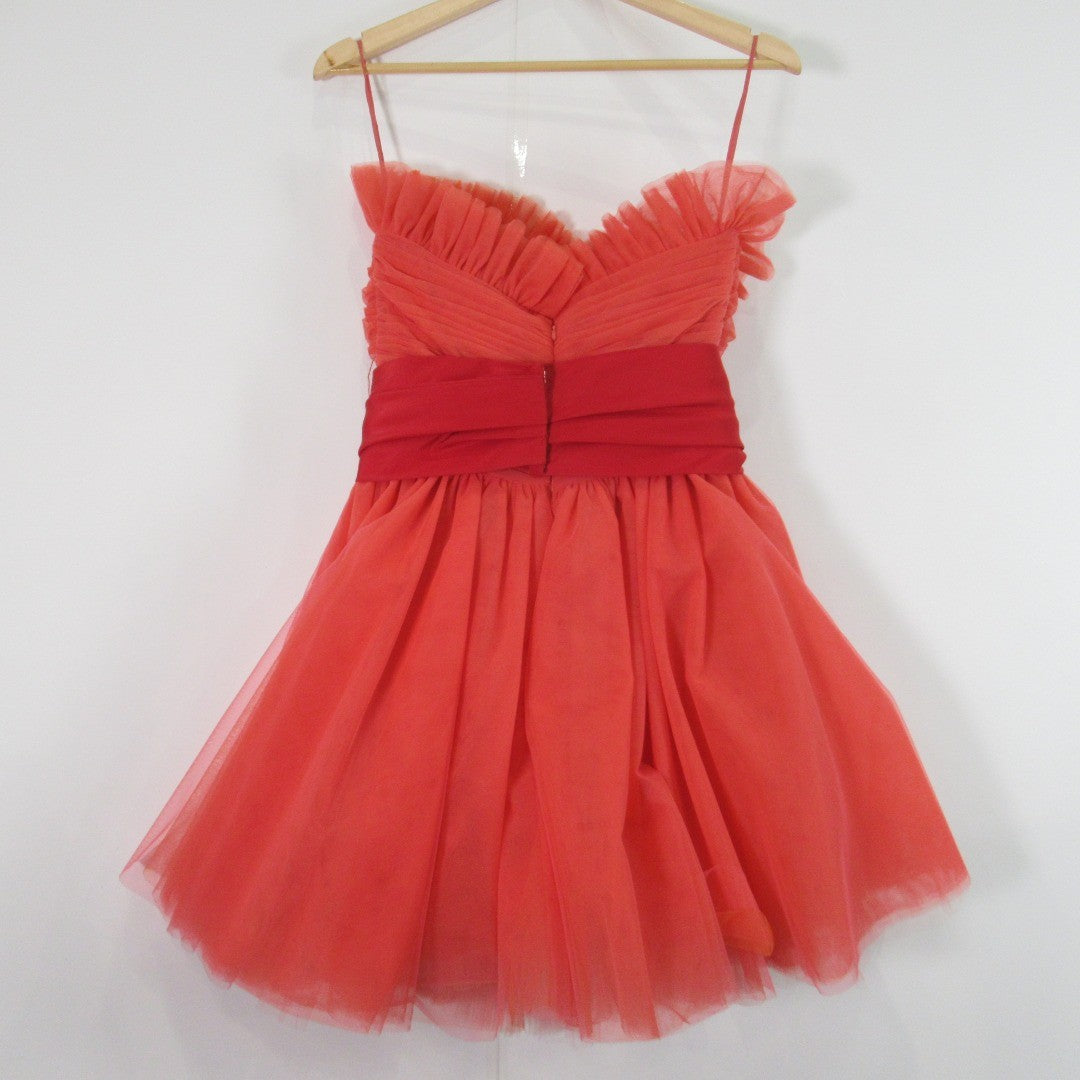 back image for Carolina Herrera UK8 Red Strapless Mini Dress Ruffle Womenswear | Pre-loved