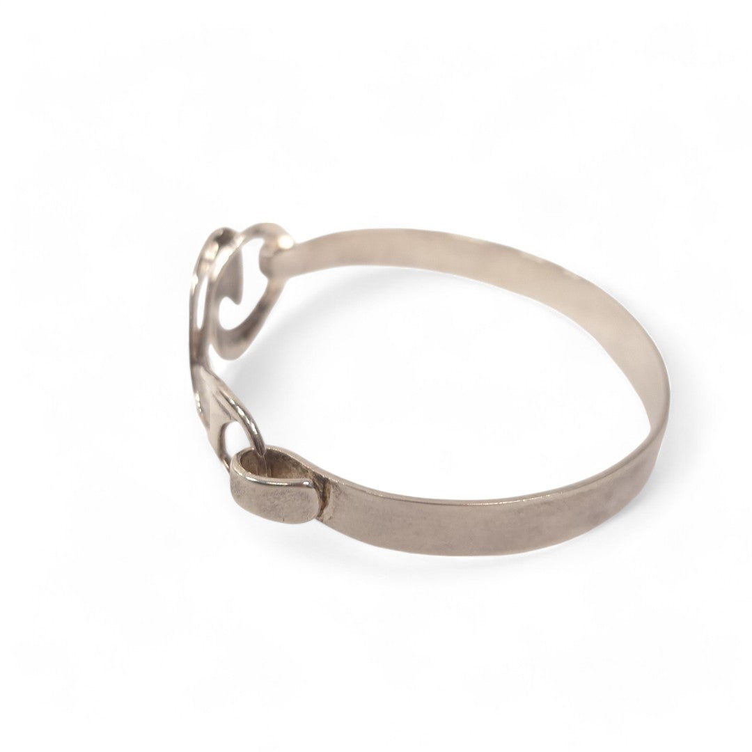 Side image of Silver Bangle Bracelet