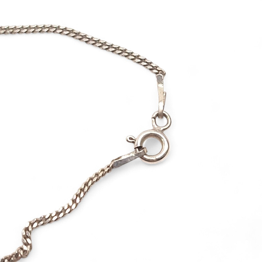 Close up image of Silver Initial A Necklace