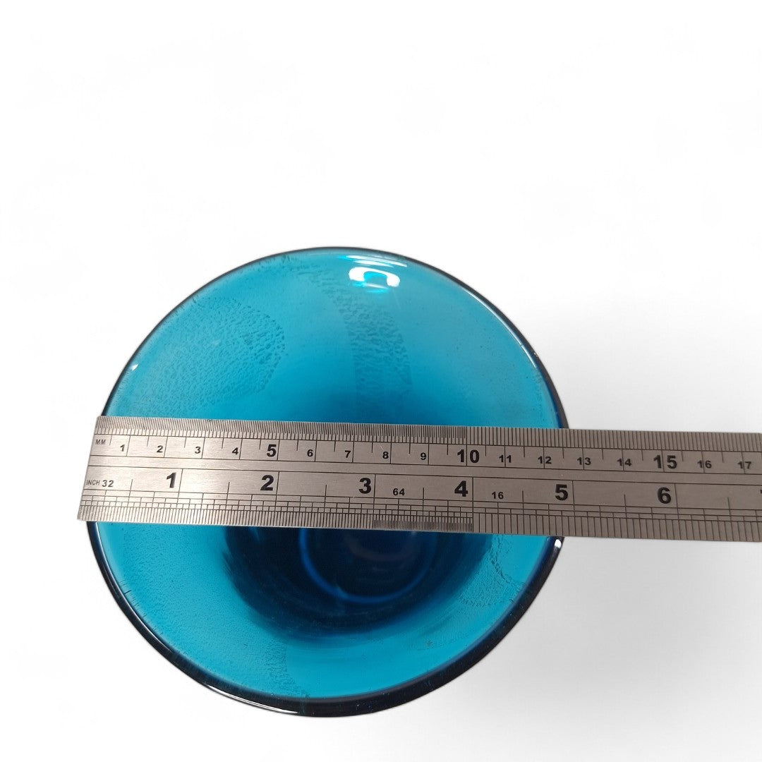 Measurement image of Mdina blue glass vase