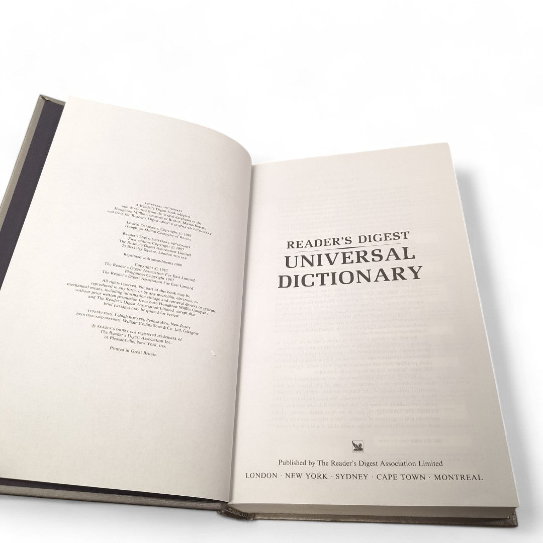 Interior image of Reader's Digest Universal Dictionary