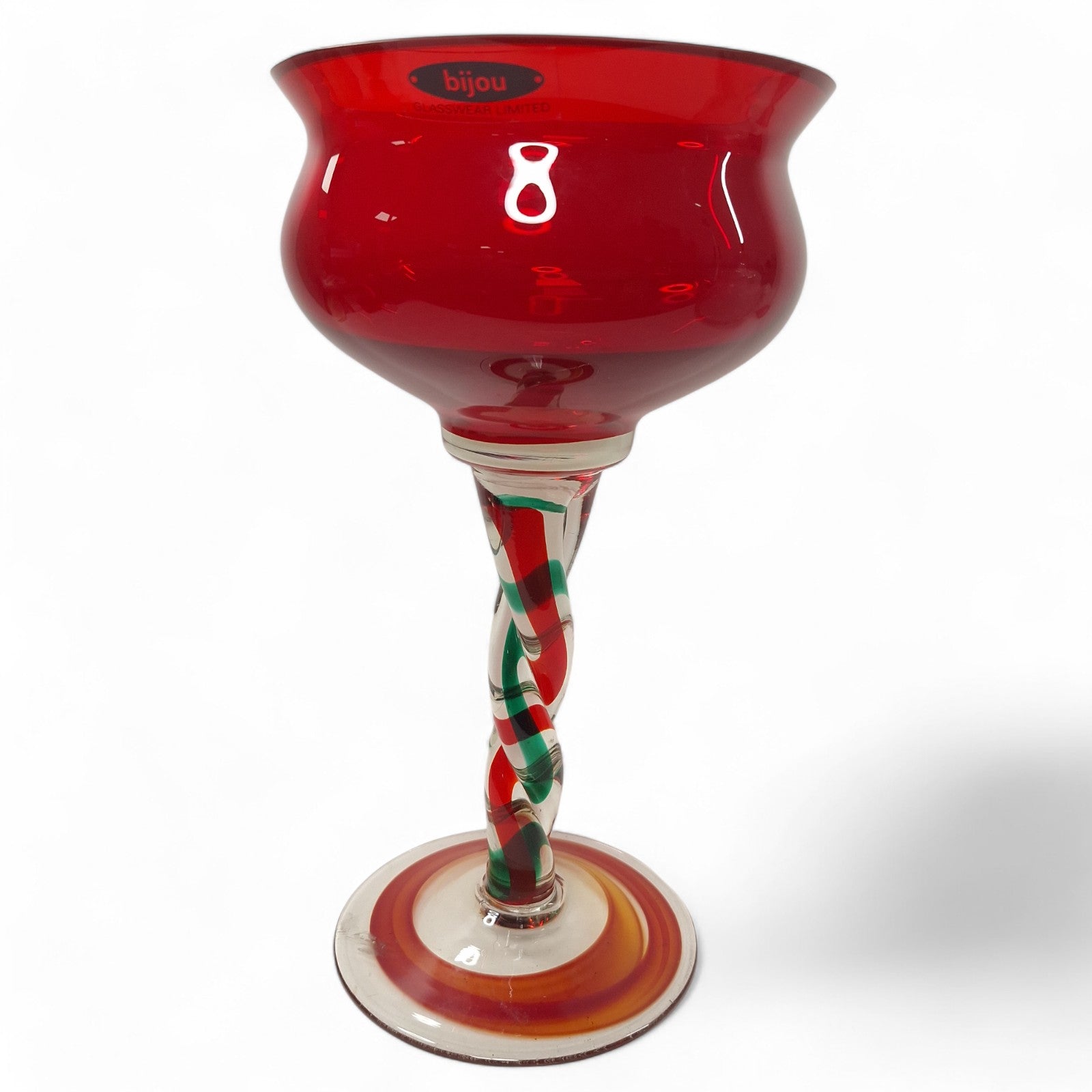 Front image of Bijou Glassware Red Glass Goblet