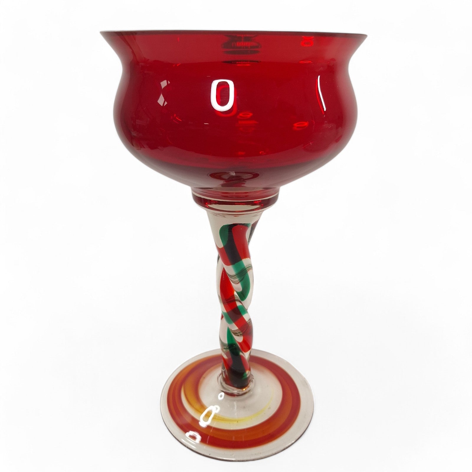 Side image of Bijou Glassware Red Glass Goblet