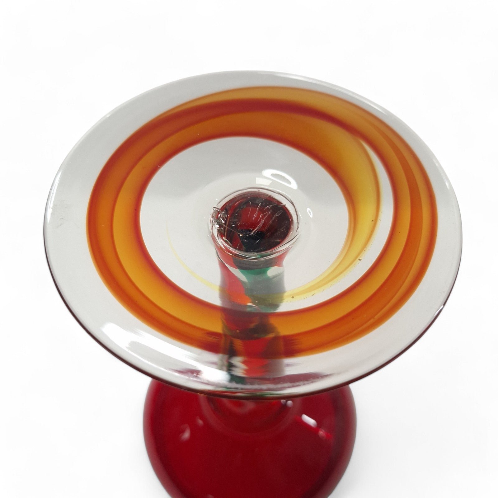 Underside image of Bijou Glassware Red Glass Goblet