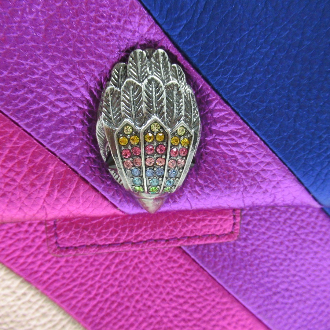 detail image for Kurt Geiger Kensington Leather Rainbow Striped Handbag | Pre-loved