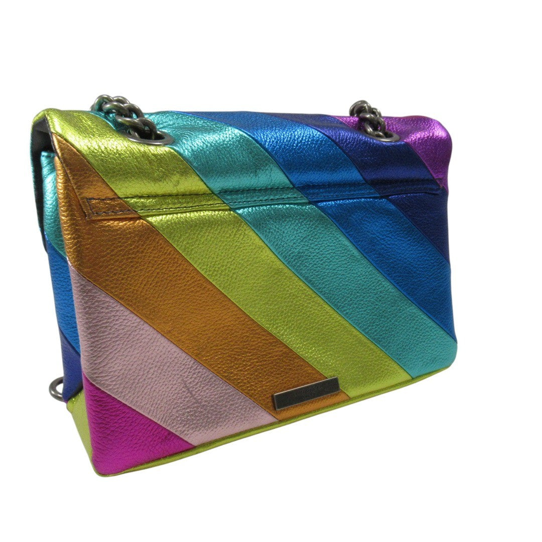 back image for Kurt Geiger Kensington Leather Rainbow Striped Handbag | Pre-loved