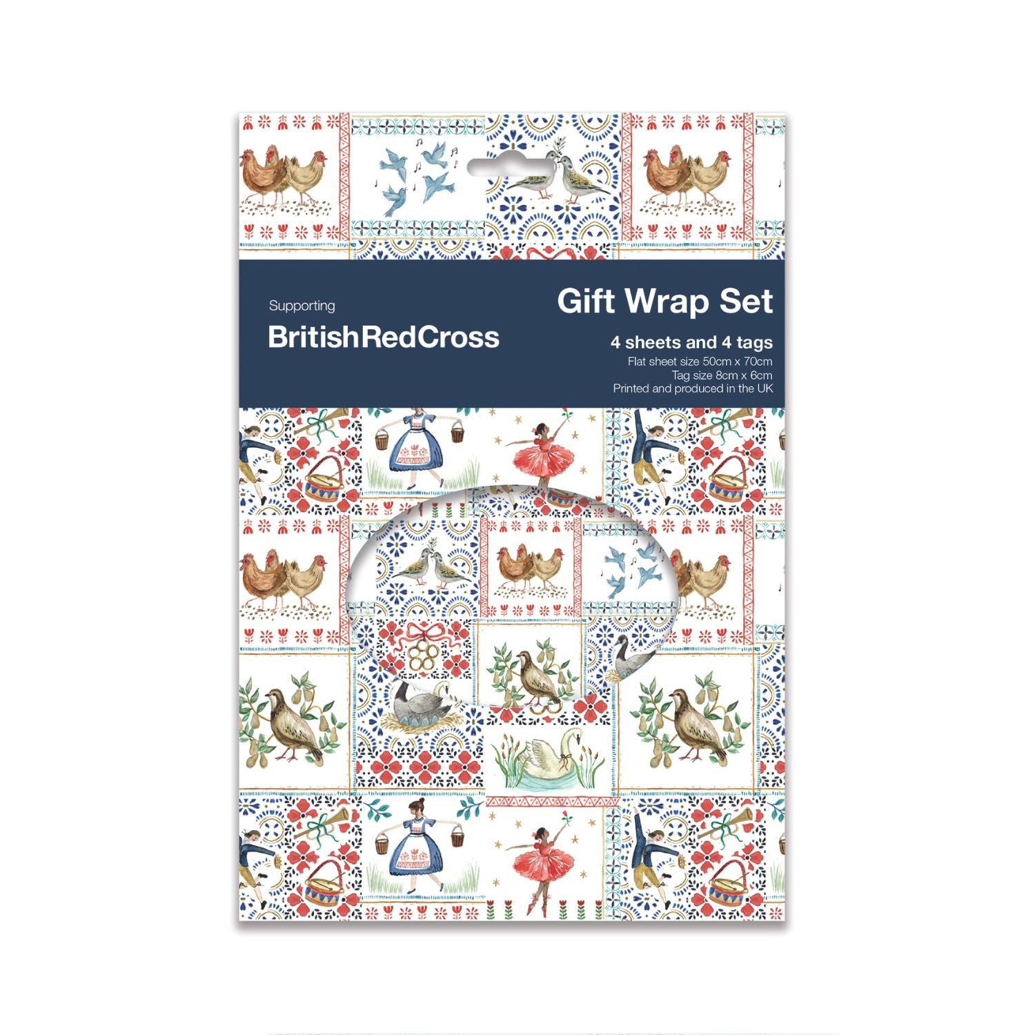 Twelve Days set of gift wrap sheets and tags