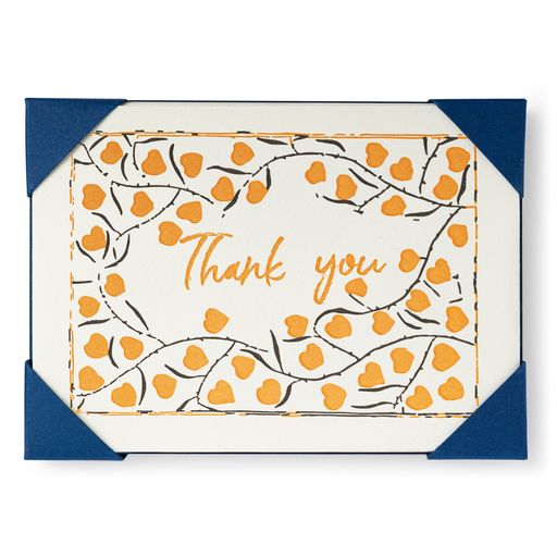 Thank You Leaves- 5 pack Letterpress Cards-  Archivist