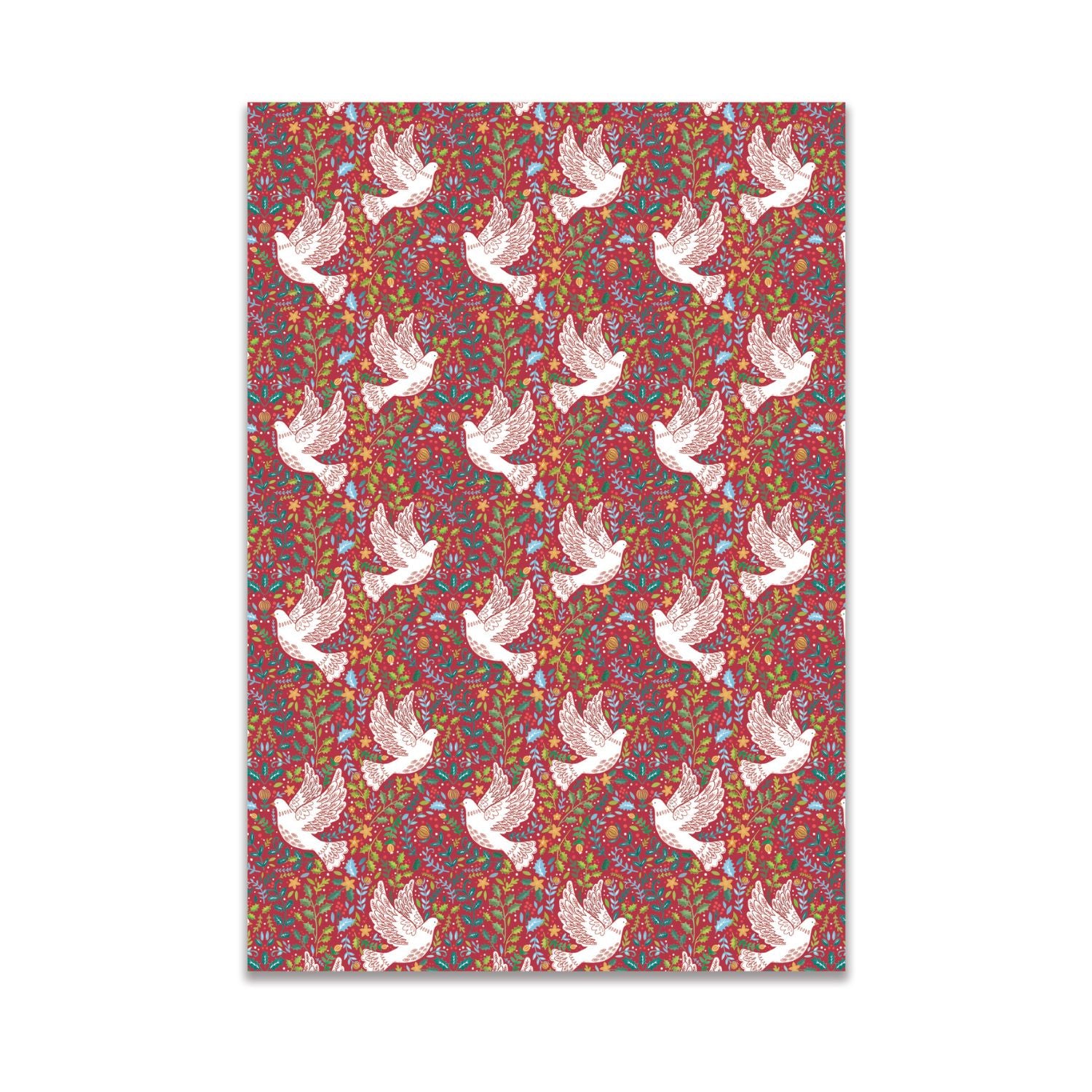 Dove design set of gift wrap sheets and tags