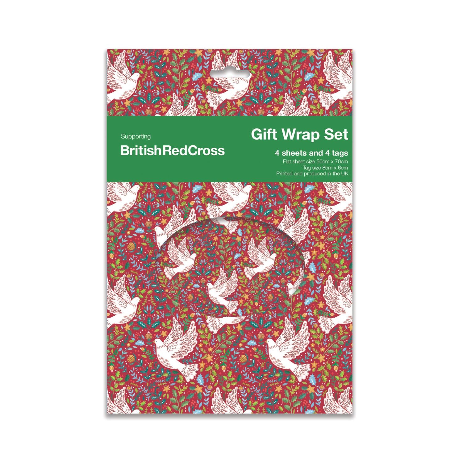 Dove design set of gift wrap sheets and tags