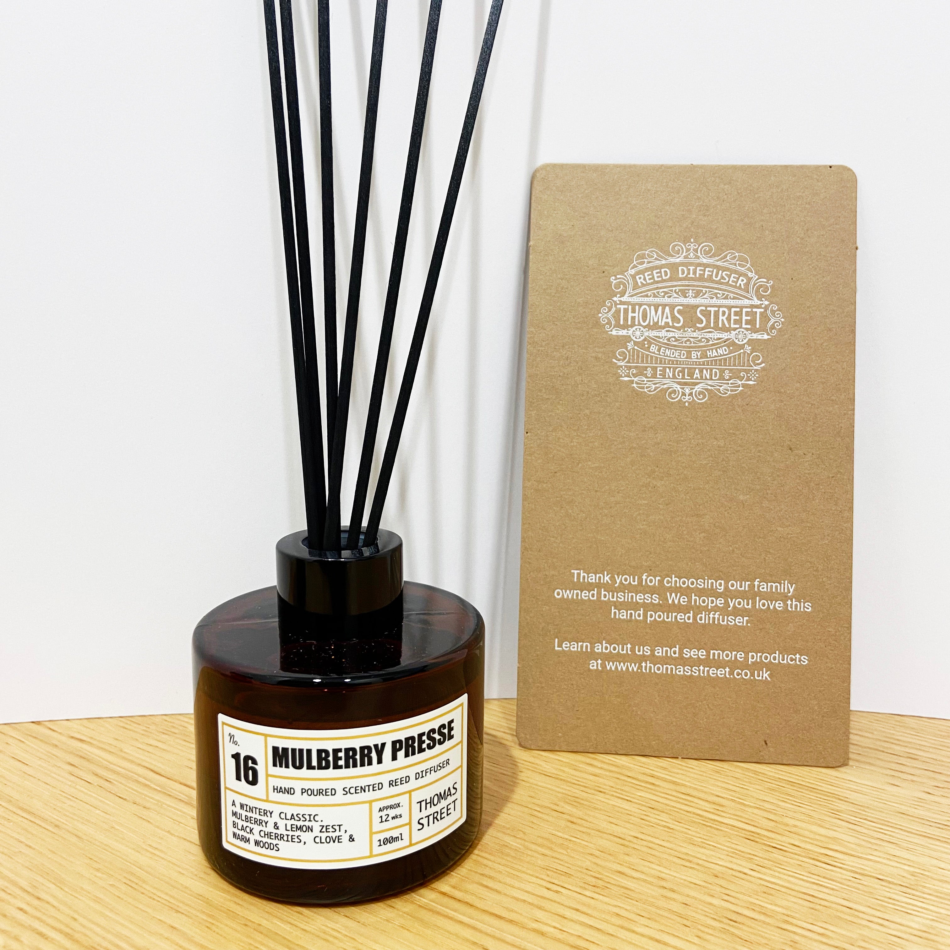 Thomas Street Mulberry Presse Scented Reed 100ml Room Diffuser