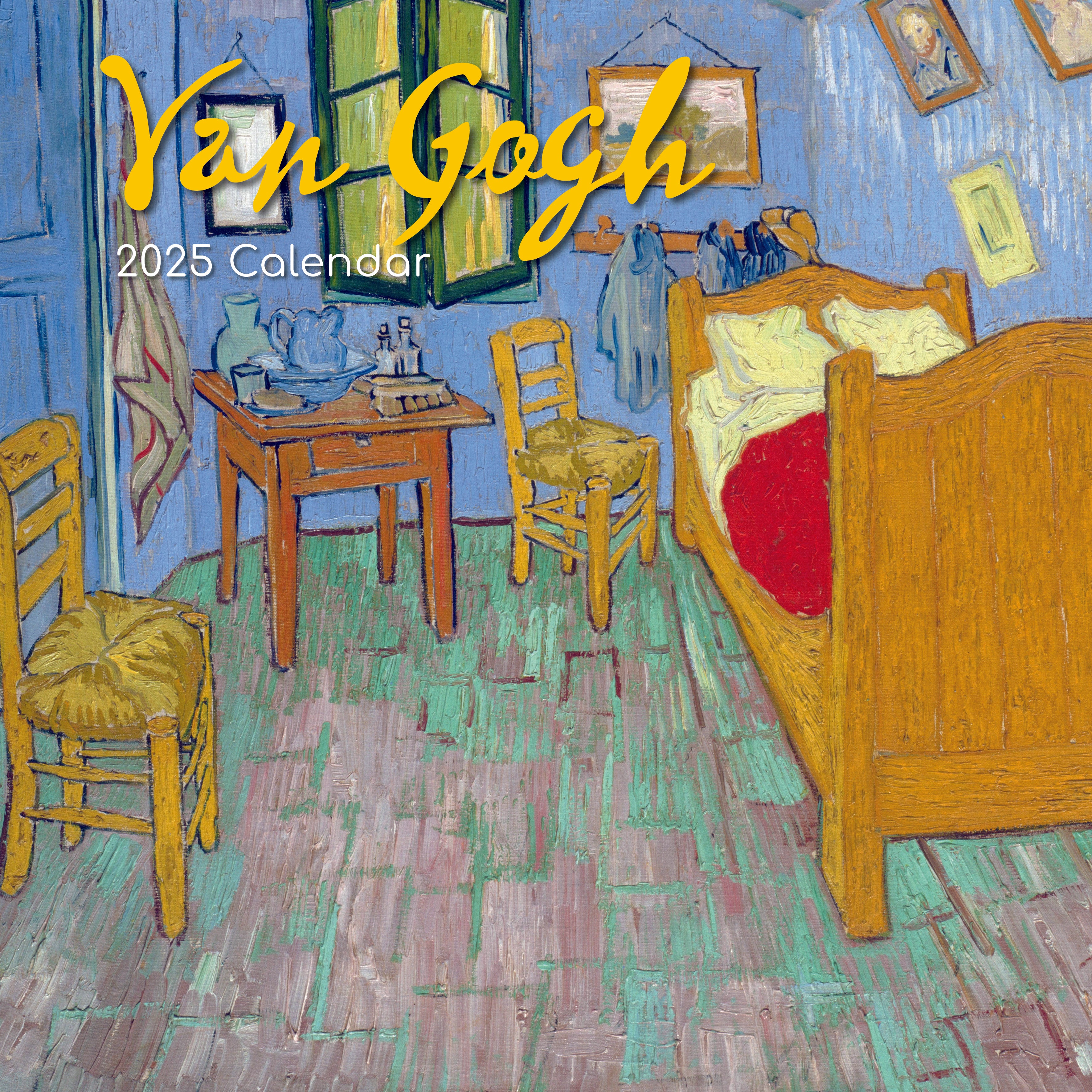 Front image of Van Gogh 2025 square wall calendar showing an image of a Van Gogh painting