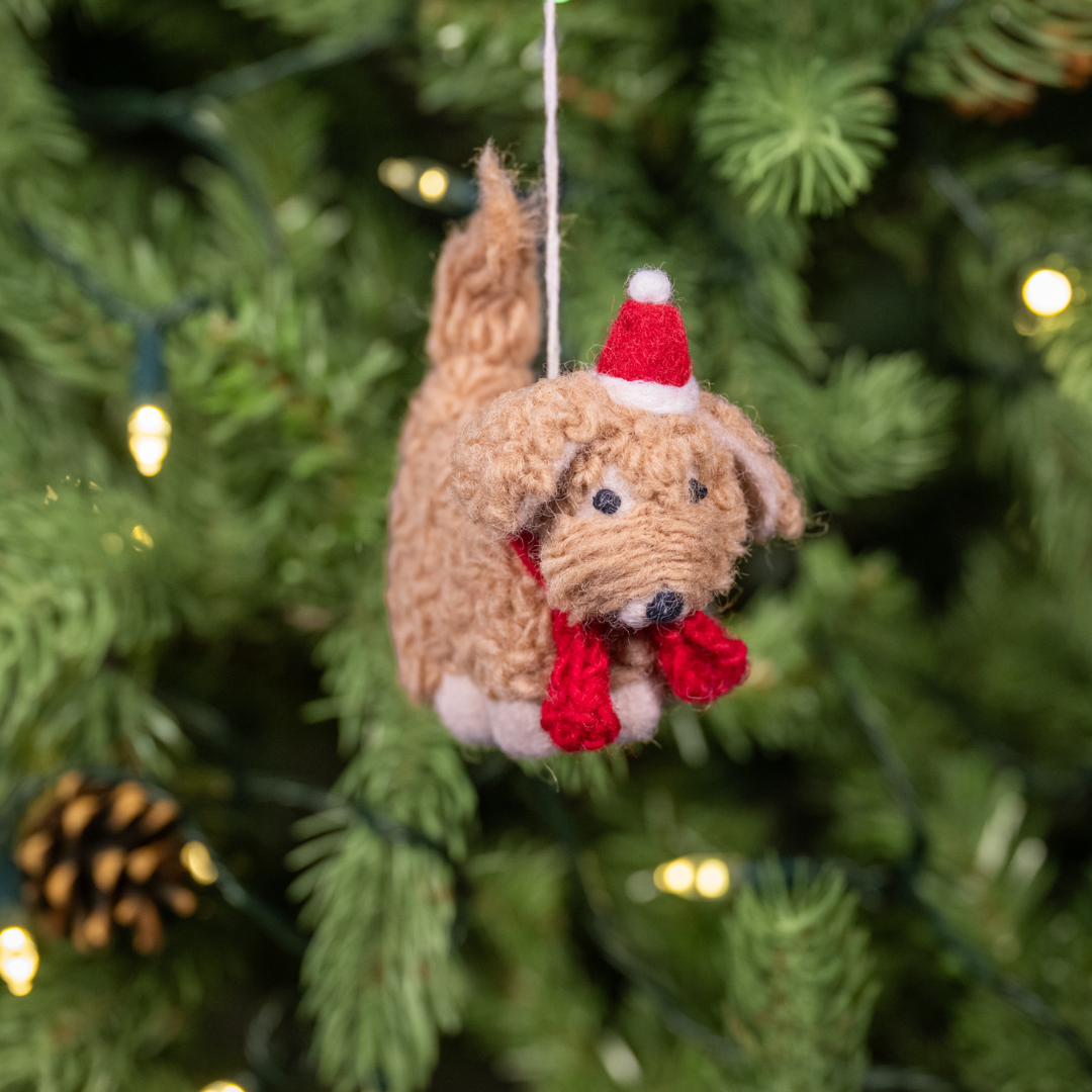 Christmas Cockapoo | Handmade Felt Christmas Decoration