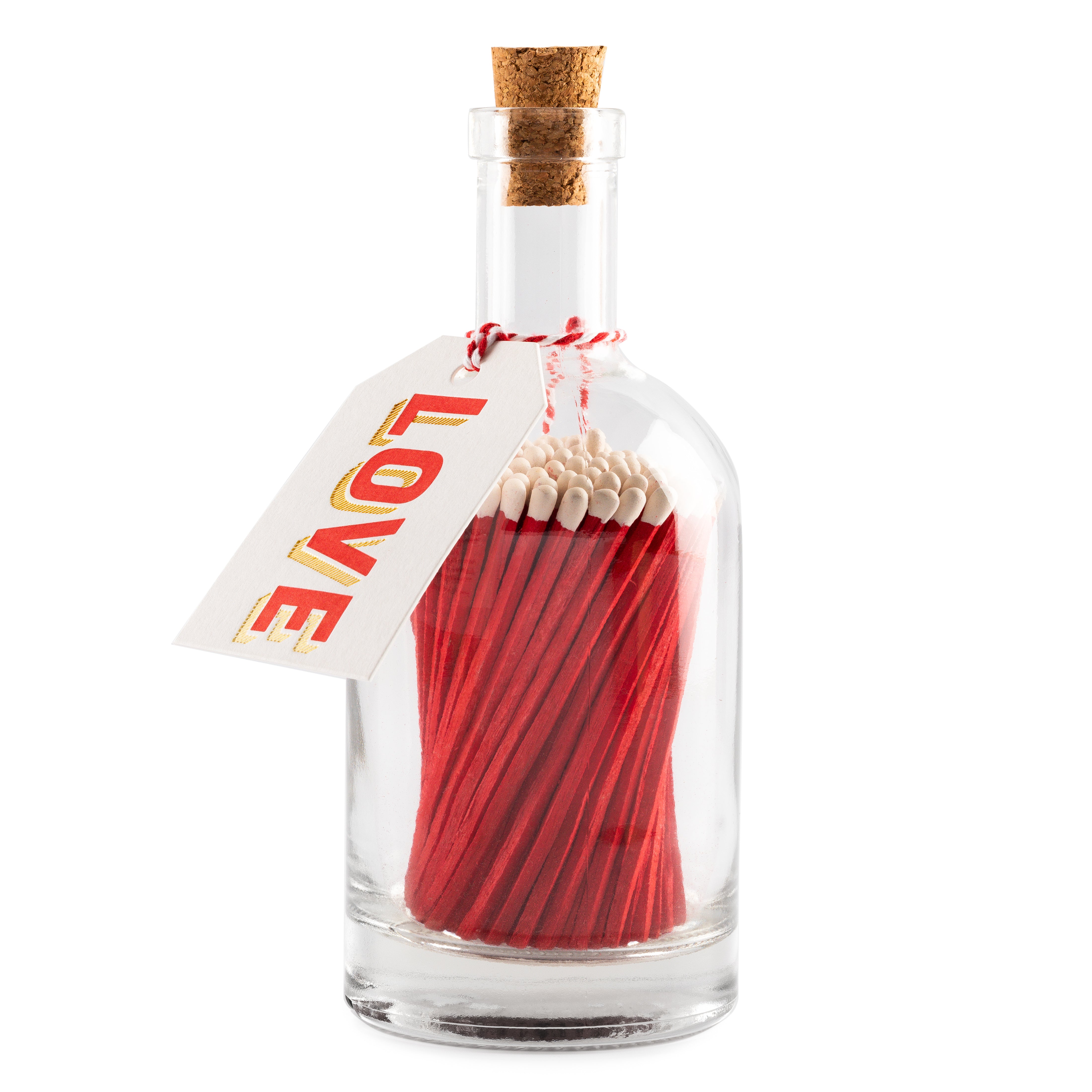 Love Matches in Glass Bottle- 125 Long Matches- Archivist