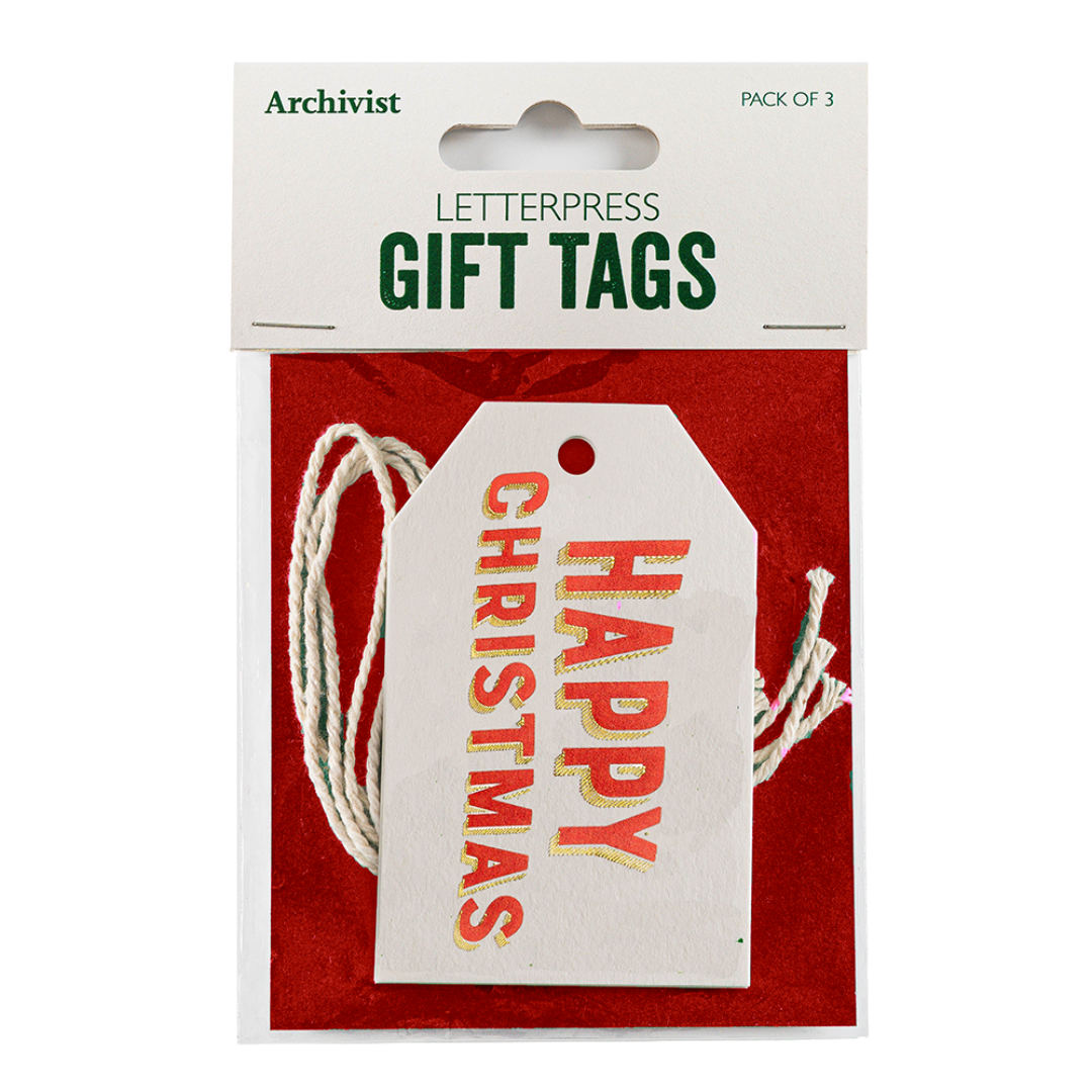 Happy Christmas | Letterpress Tags