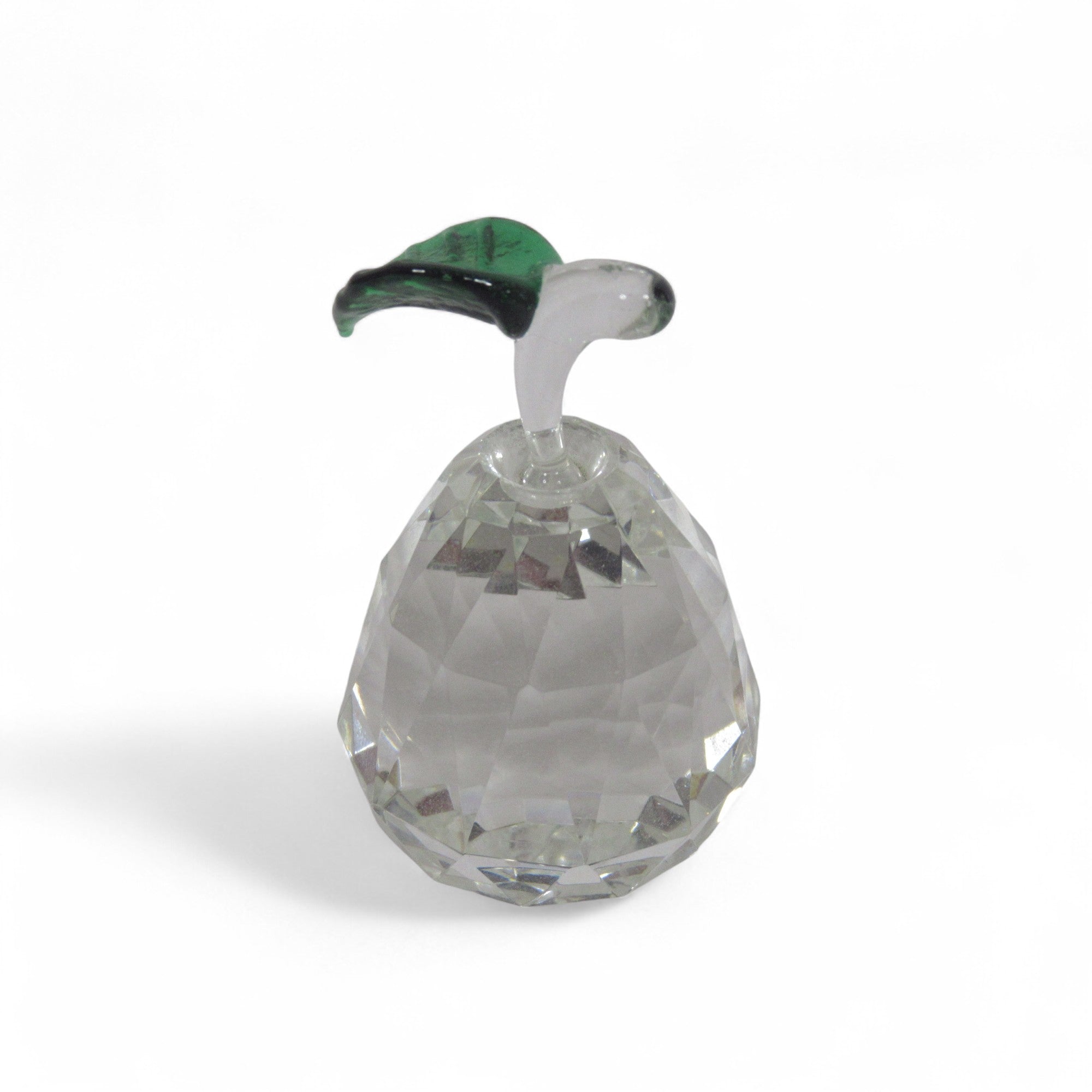 Front image of Cut Glass Pear Ornament 6cm Unbranded Decorative