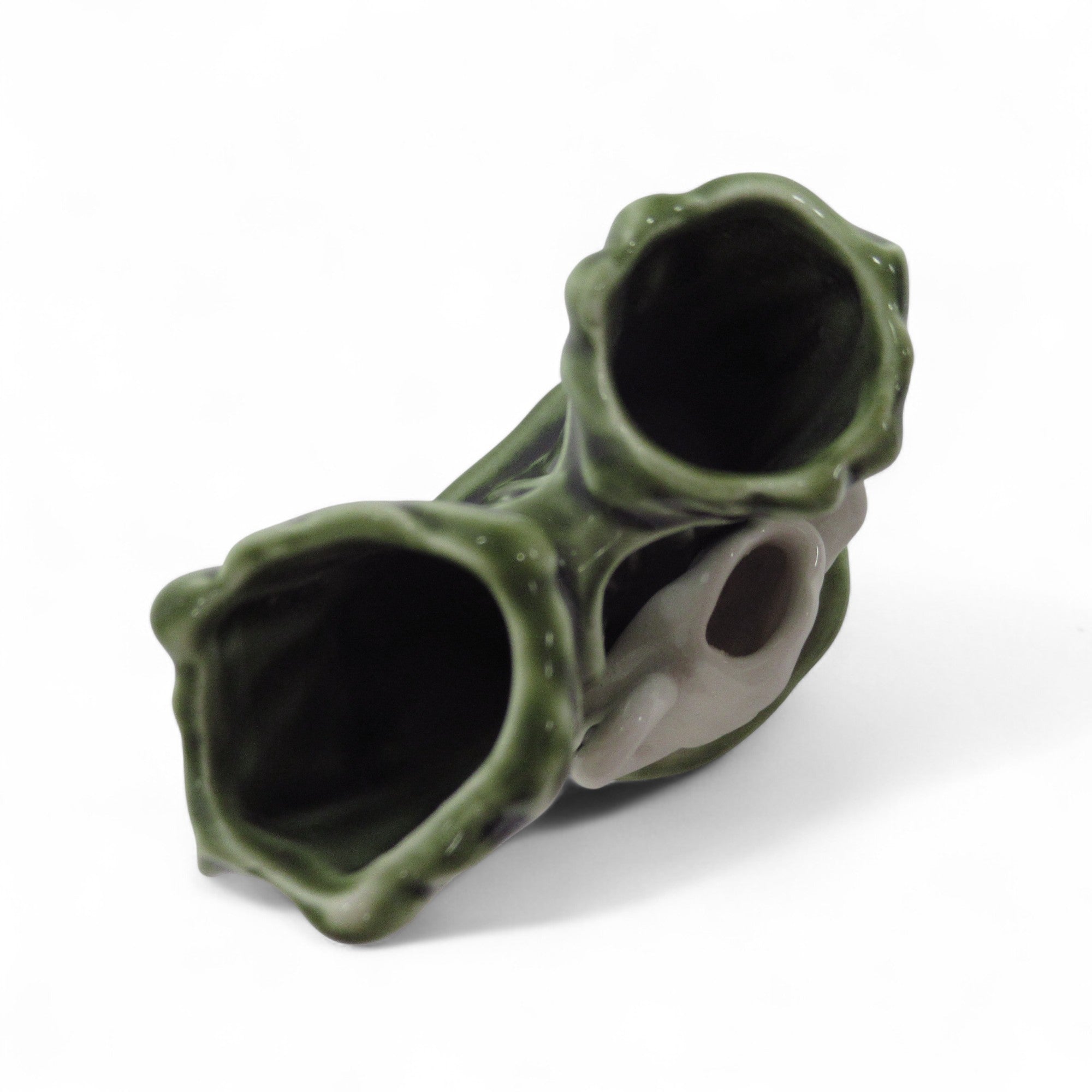 Top image of SylvaC Swan Double Posy Vase 9cm Ceramic 9cm #4393