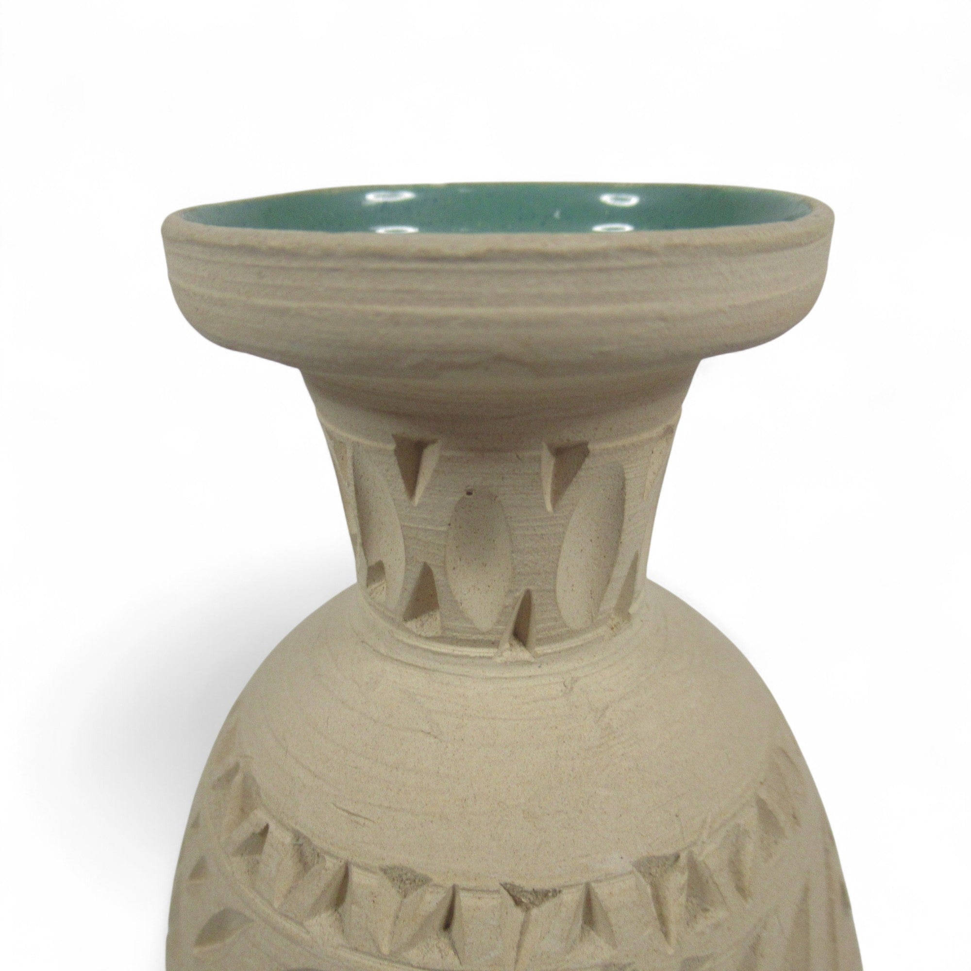 Ceramic Terracotta Hand Decorated Bud Vase 18.5cm Unbranded | Pre-Loved